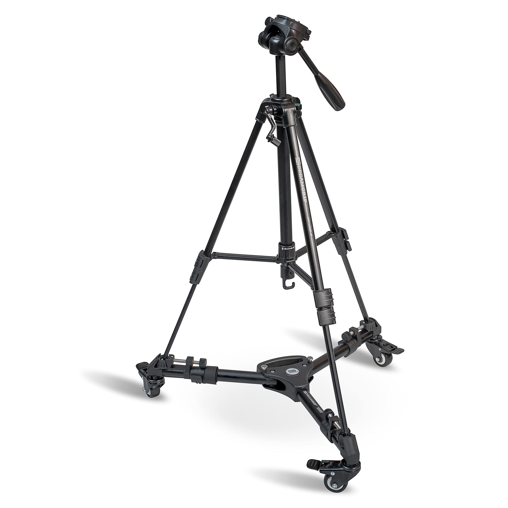 Dreamgrip Enhanced Lightweight Video Tripod 142Qr-4Y With Extra Original Track Connector For Rig Systems And Quick Release Plate, Compatible For Any Smartphone, Any Action, Dslr, Or Mirrorless Cameras