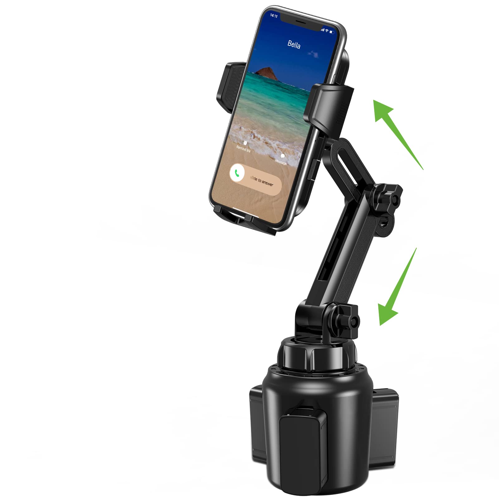Eocaho   Cup Phone Holder For Car, Universal No Shaking Cup Holder Phone Mount With Expandable Base For Car Truck, Adjustable Holders,Compatible With Iphone Samsung All Phones: 1 Pack