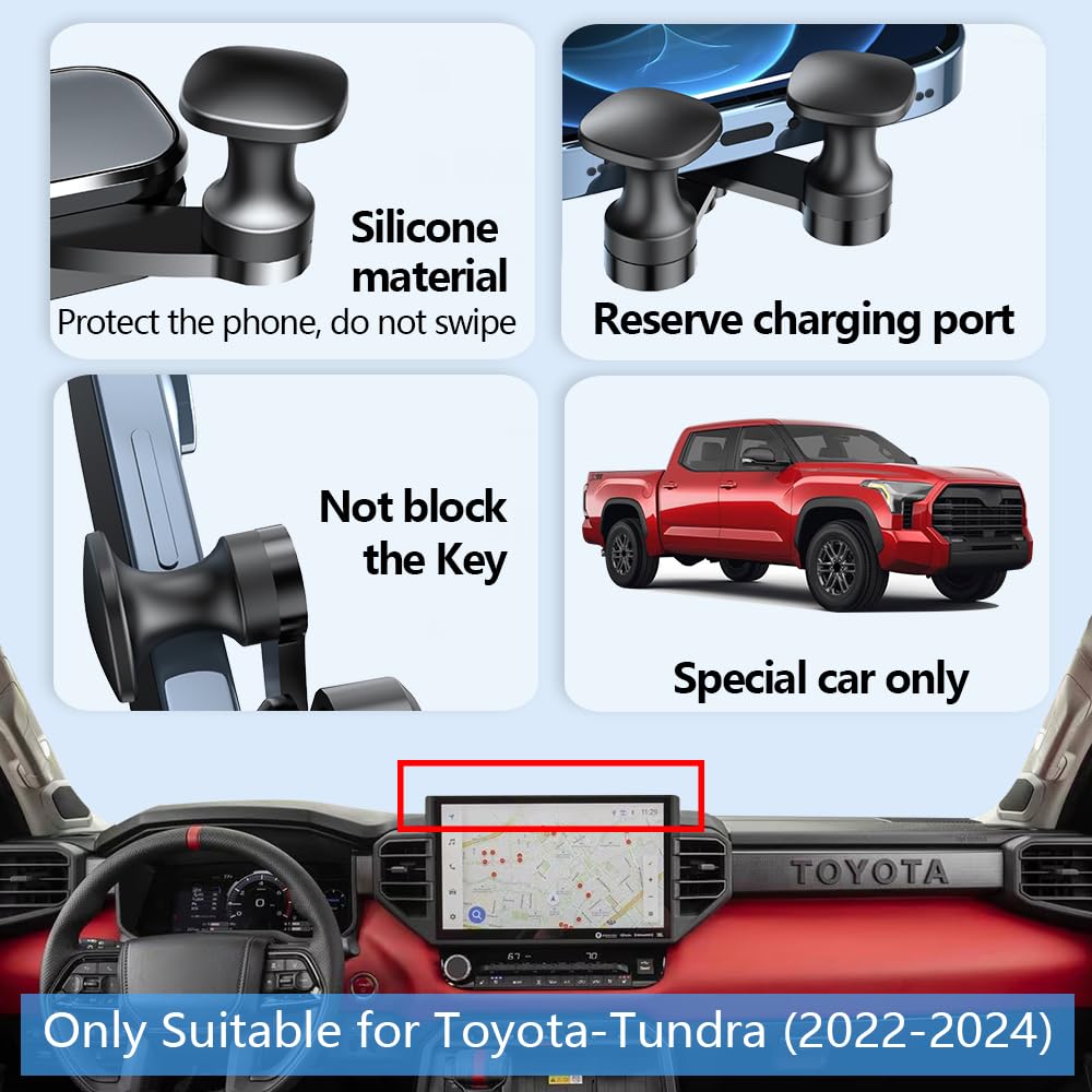 Lunqin Car Phone Holder For Toyota Tundra -,Toyota Sequoia    Auto Accessories Navigation Screen Bracket Interior Decoration Mobile Cell Phone Mount