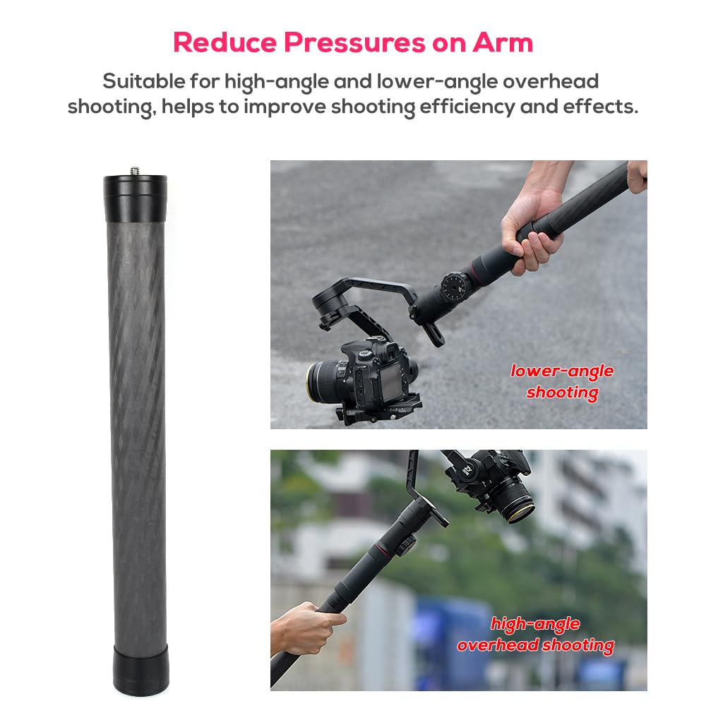 Eaxanpic Carbon Fiber Gimbal Extension Pole 13.4" Monopod Stick Rod For Dji Rs3 Mini/Rs3 Pro/Rs3/Rs2/Rsc2/Ronin S/Ronin Sc, Zhiyun Weebill S/Crane 2 3,Moza Feiyutech Stabilizer