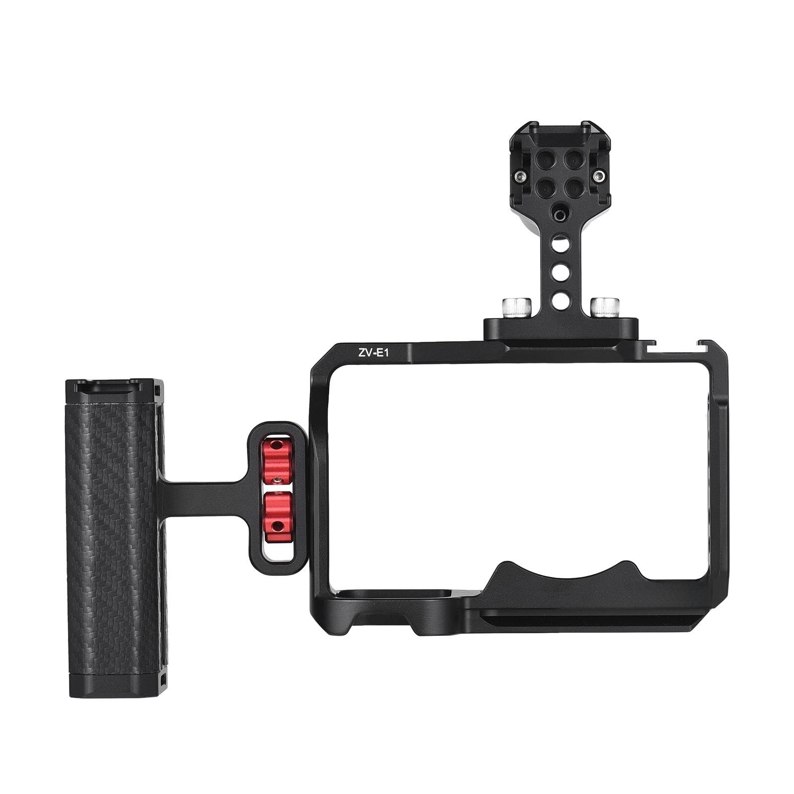 Andoer Camera Cage Aluminum Alloy Camera Video Cage With Cold Shoe Mounts Numerous 1/4 Inch Threads Replacement For Sony Zv-E1 Camera