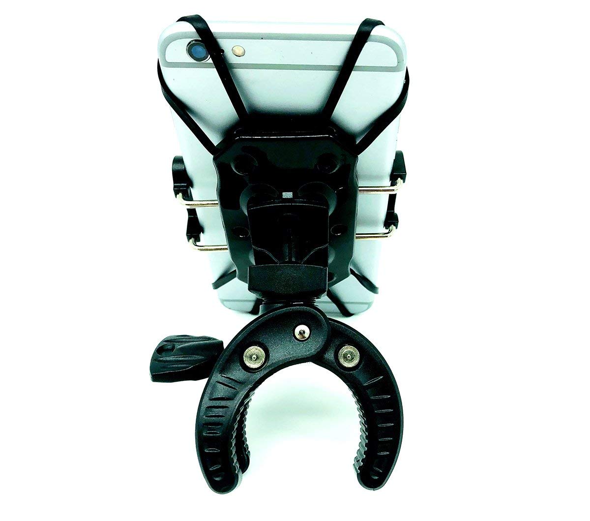 Ampcaddy Phone Holder With Clamp - Universal Cell Mount Holder For Bike, Boat, Car, Golf Cart And Stroller, Fits Iphones, Samsung, Google, Motorola, Lg, Lenovo Devices 4.1" - 6.2"