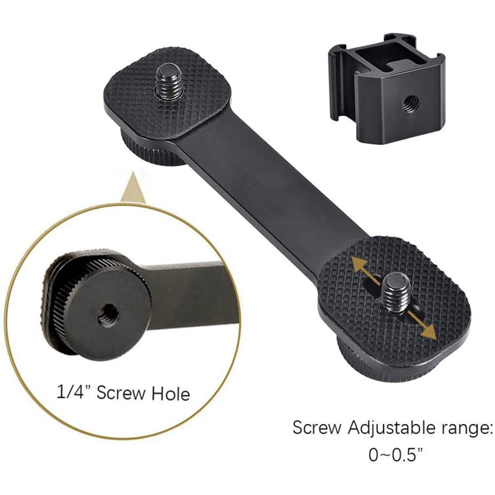 Senmubery Triple Cold Shoe Mount Universal Bracket Holder For Led Video Light Dslr Phone Gimbal Stabilizer
