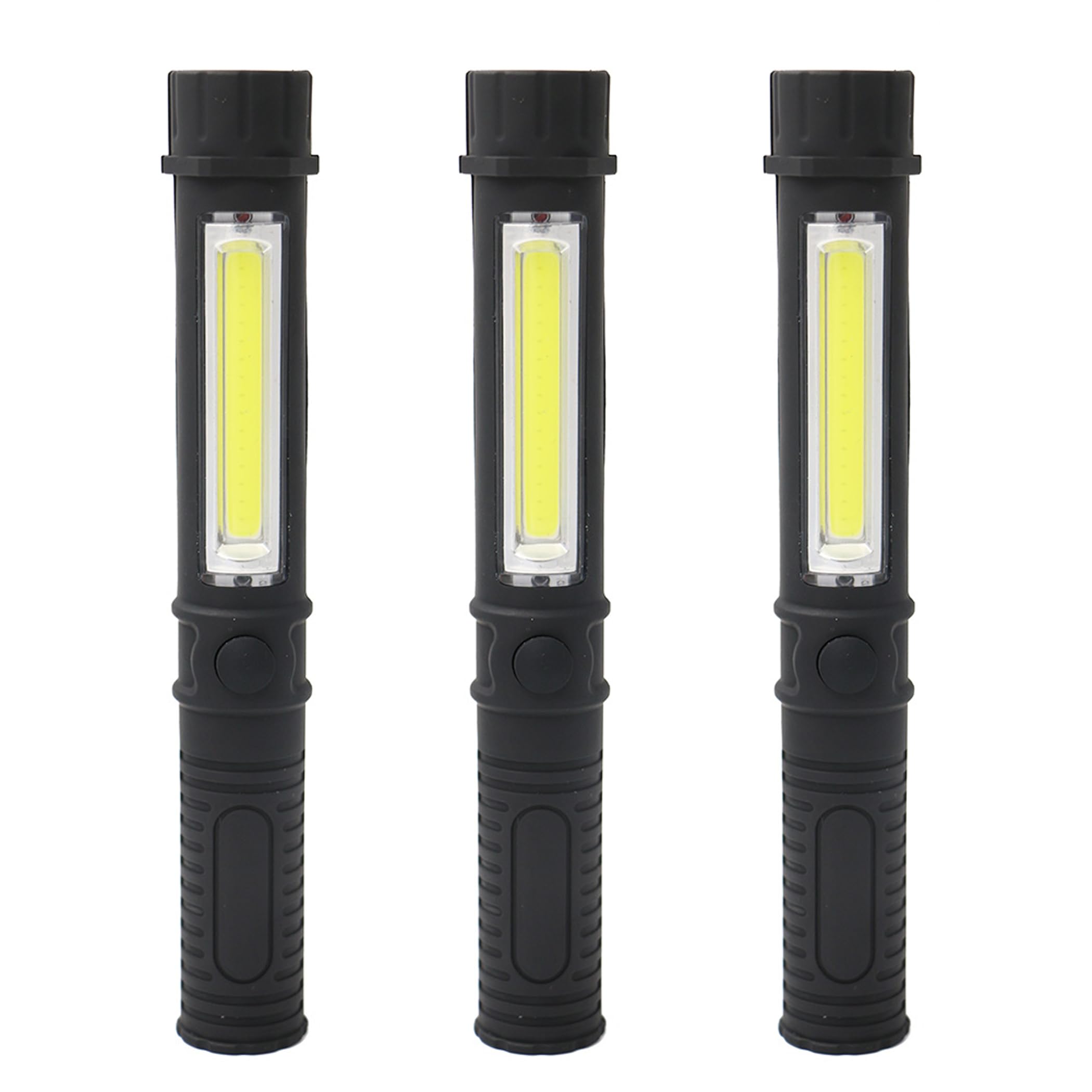 Vagocom 3Pcs Led Magnetic Worklight,Bulk Portable Cob Inspection Lamp Trouble Light For Mechanic,Bbq,Car,Camping,Emergency (Black,Batteries Not Included)