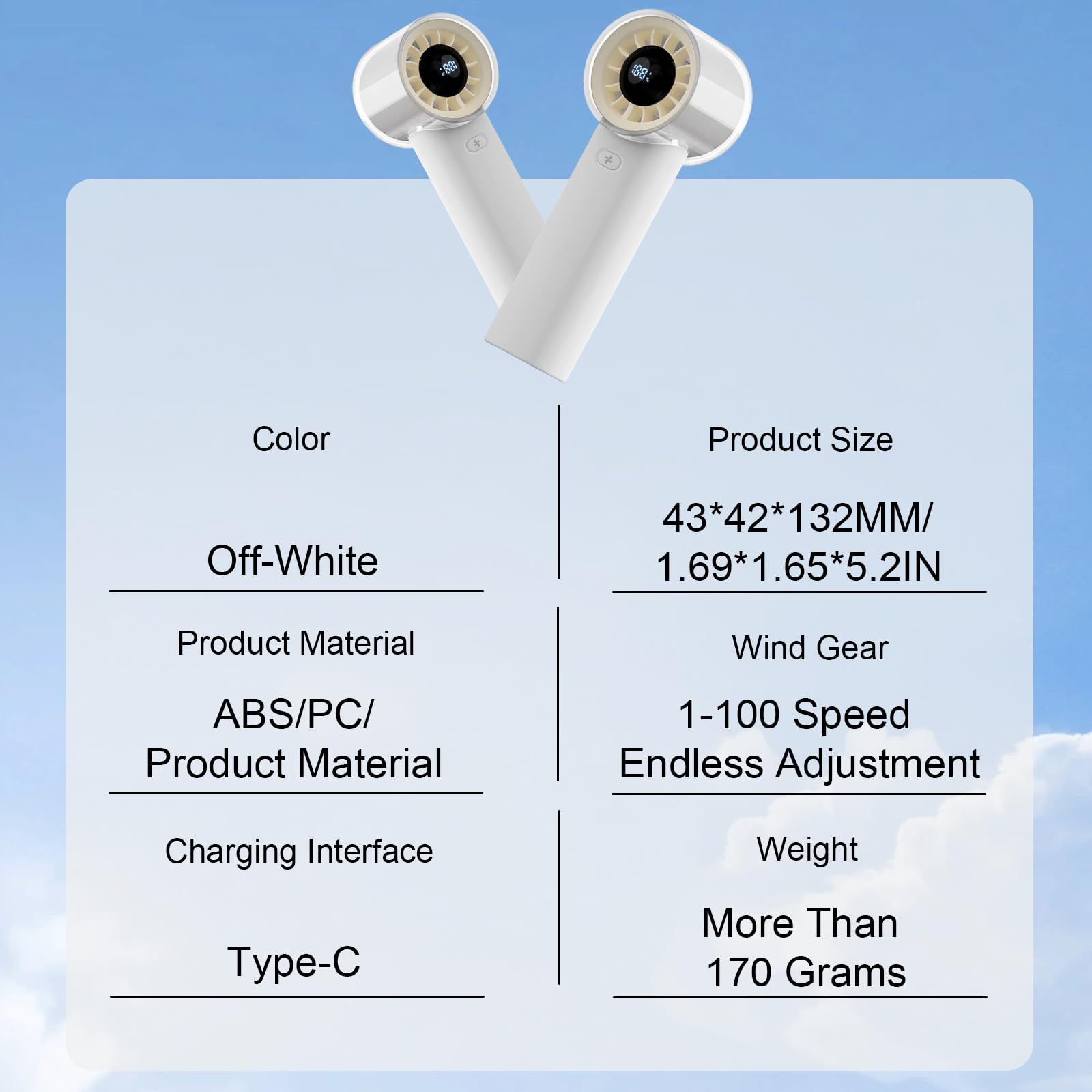 Poyiccot Handheld Fans, Powerful Portable Fan, Speed (1-100) Cooling Wind Mini Fan, 3000Mah Usb