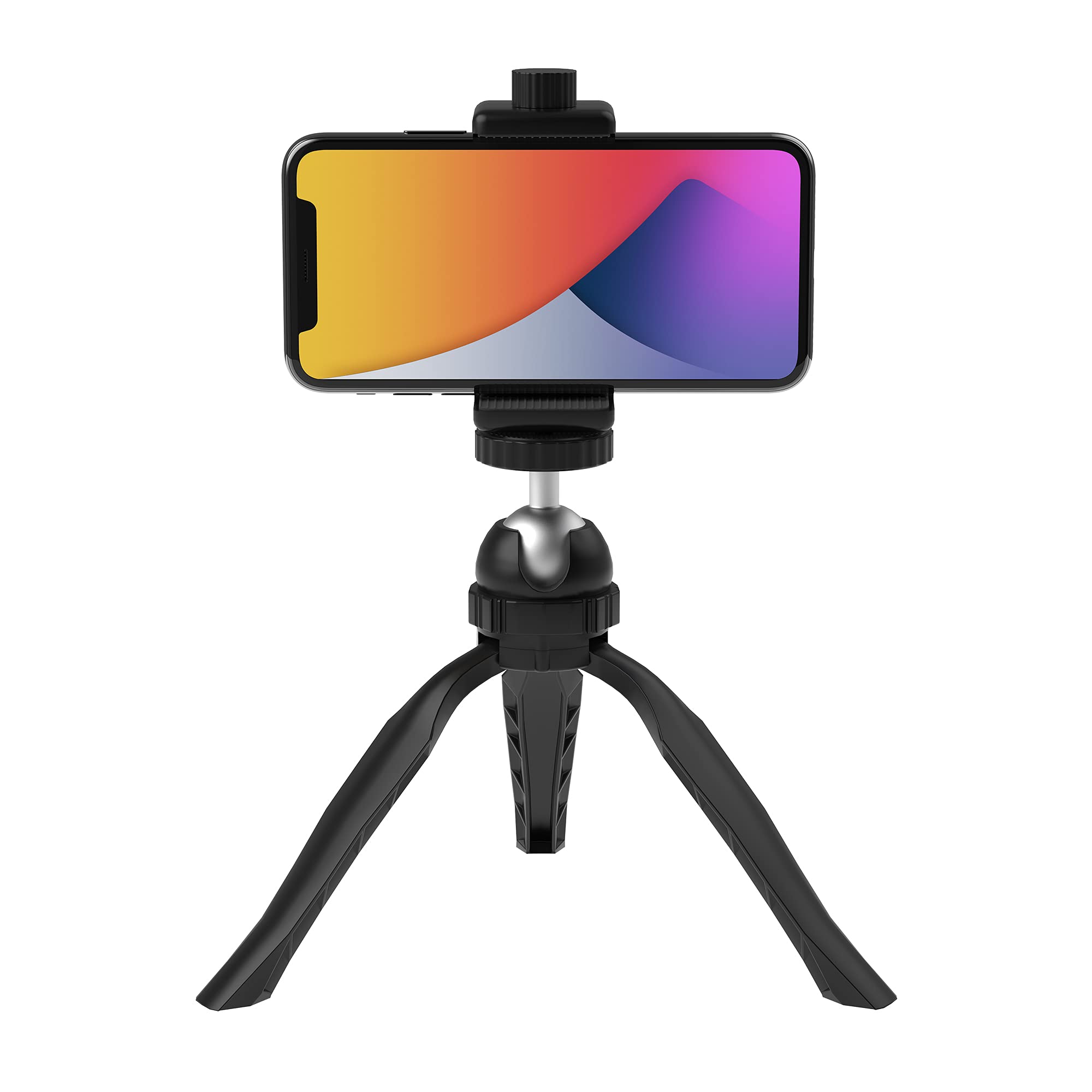 Cta Digital Phone & Camera Tripod – Cta Tabletop Smartphone & Webcam Video Tripod Mount With Omni-Tilting Ball Joint And Spring-Controlled Bracket For Phones Up To 3.25-Inches Wide (Add-Desktri)