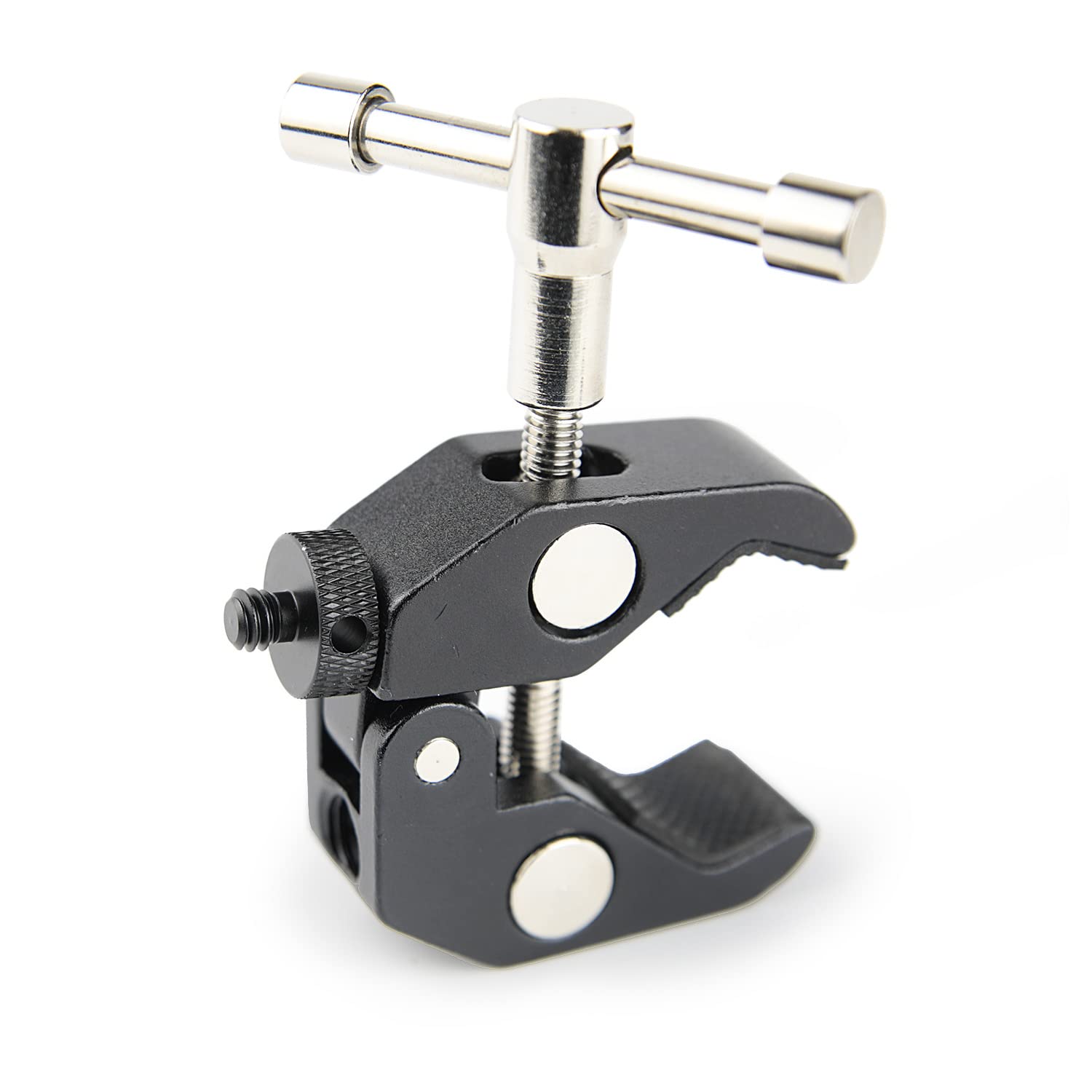 Rigych 1/4 Male To 1/4 Male Tripod Screw Adapter With Hole 1/4 Screw Camera Mount For Camera Tripod Mic Stand Mic Mount Light Stand Dslr Camera Cage 4 Pcs (Black)