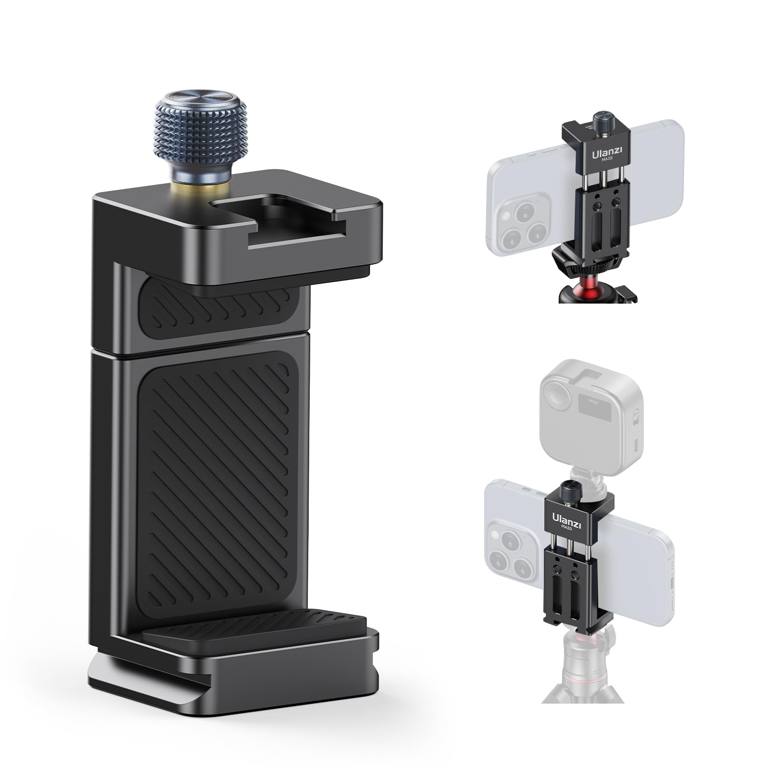Ulanzi Ma33 Metal Phone Tripod Mount With Arca Port & 2 Cold Shoes, 360° Adjustable Smartphone Tripod Adapter Cell Phone Stand Holder Phone Clamp Suitable For Iphone 15 Pro/14/13/12/Samsung