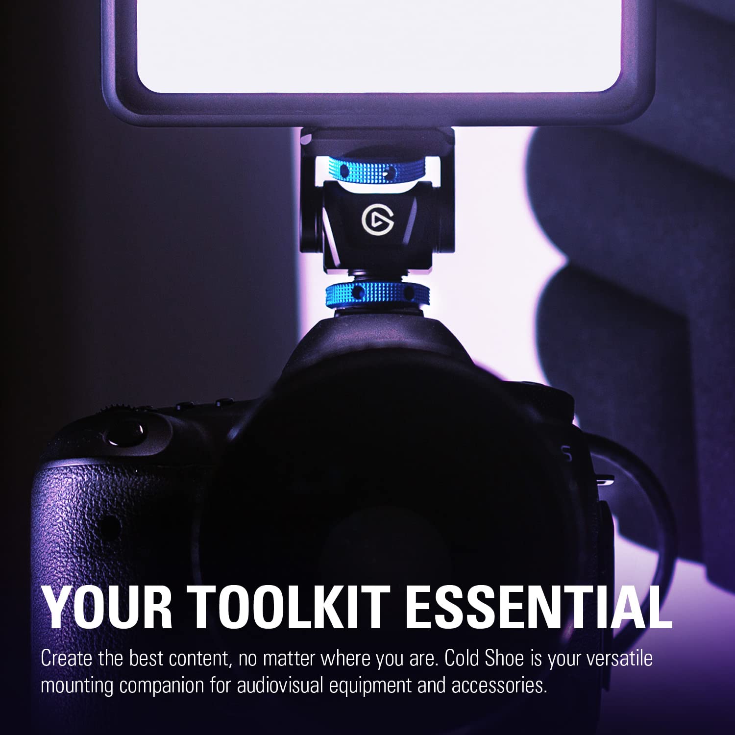 Elgato Cold Shoe – Adjustable ¼ Inch Thread Mount For Lights, Off-Camera Flash, Microphones, Compatible With Key Light Mini, Light Stands, Tripods, Perfect For Photo And Video Studio Production