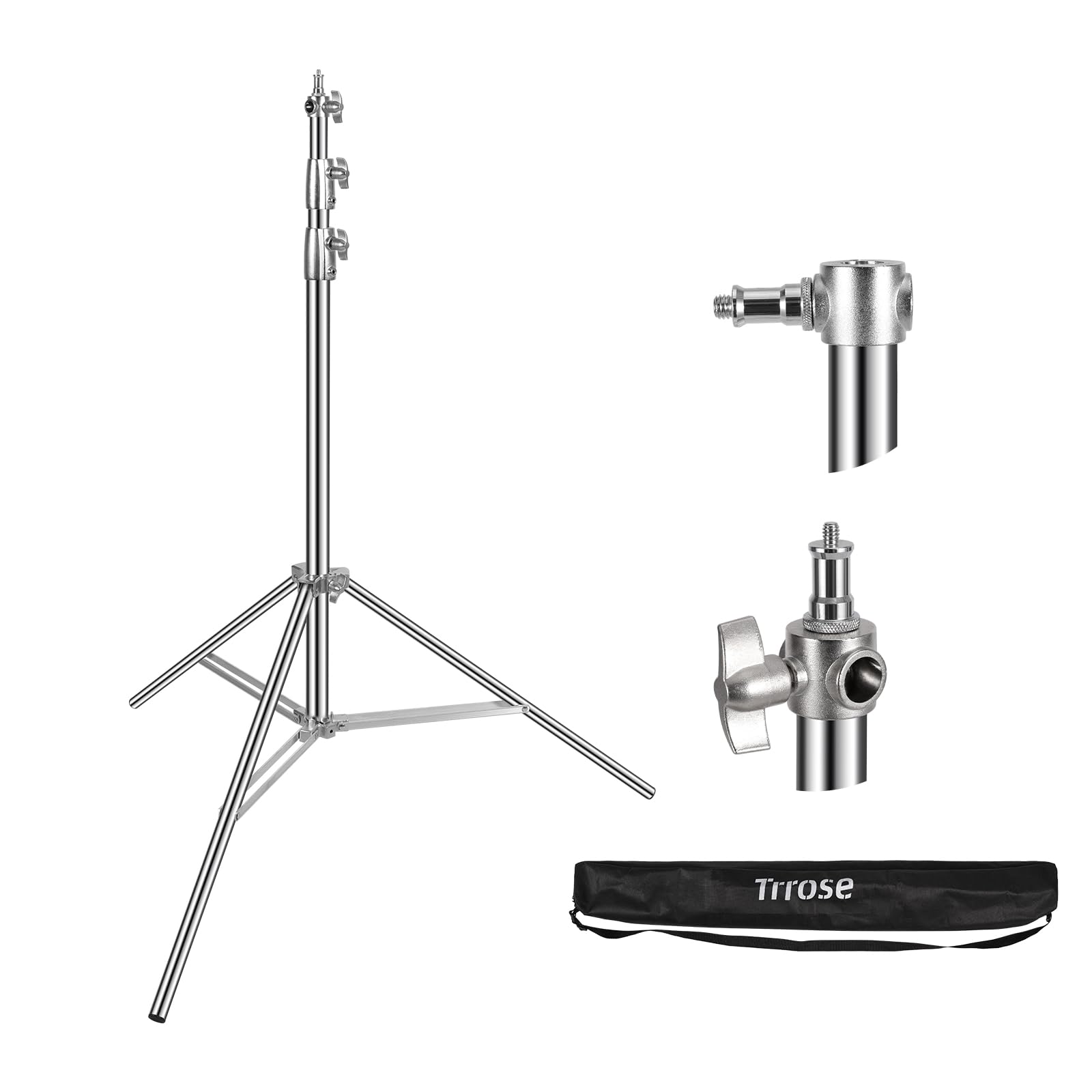 Trrose 9.2Ft/280Cm Heavy Duty Light Stand - Spring Cushioned Light Stand, High Stable Light Stand Photography With Carry Bag, Stand Light For Strobe Light, Softbox, Reflector, Ring Light And Flashes