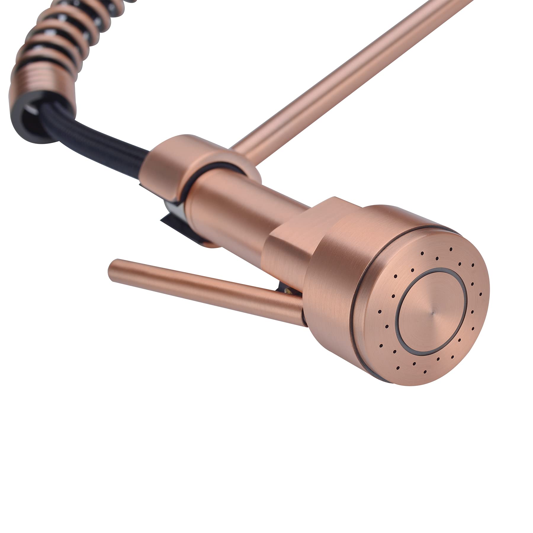 Avola Classical Copper Kitchen Faucet With Pull Down Sprayer, Rose Gold Kitchen Sink Faucet With Pot Filler Single Handle Commercial Brass Tap For Bar Laundry Rv Utility Sink