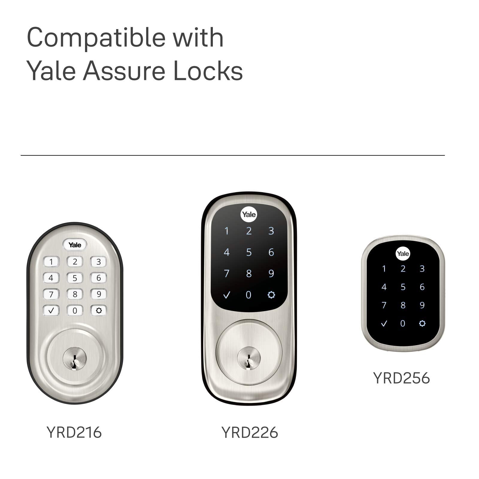 Yale Security Ayrdb-Drive Drive-In Deadbolt Latch, 2-3/8" To 2-3/4", Nickel