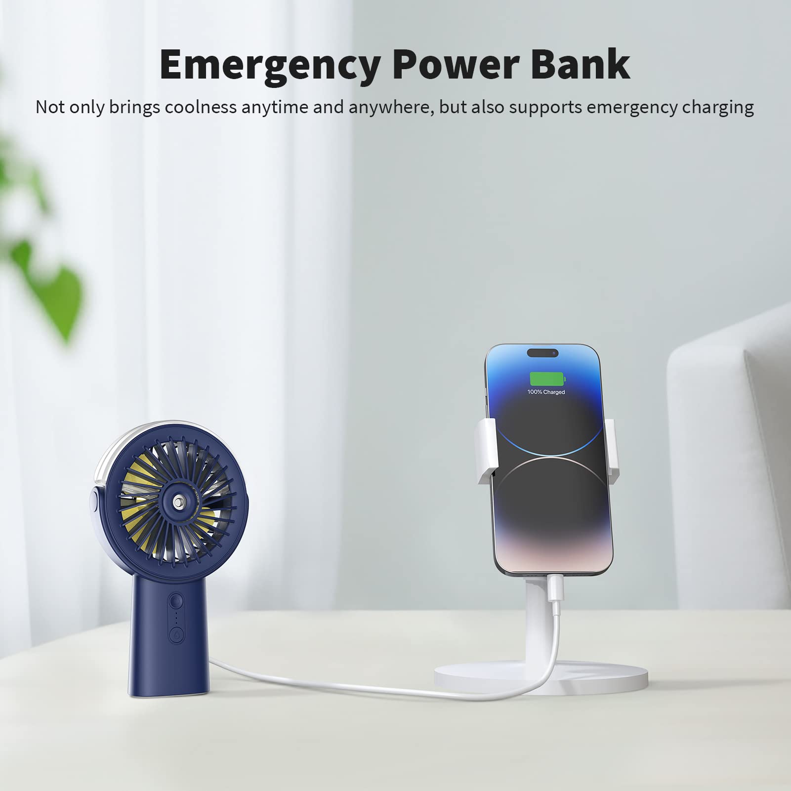 Otlonpe Handheld Misting Fan Portable, 4000Mah Rechargeable Small Personal Water Spray Hand Held