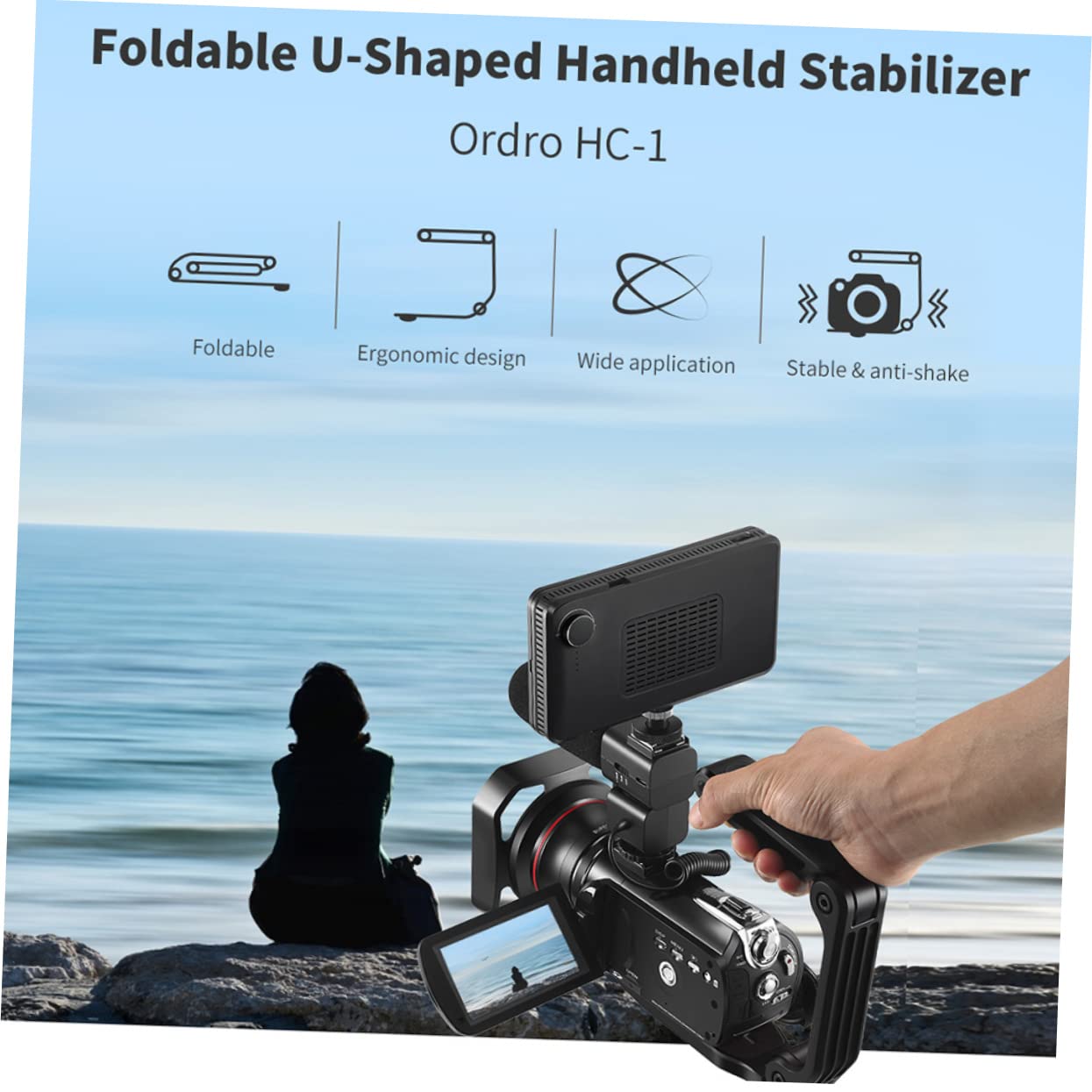Fondotin 1Pc Handheld Stabilizer For Dslr And Camcorders Ergonomic Design Lightweight Collapsible Camera Holder With Screw Interface For Accessories Black