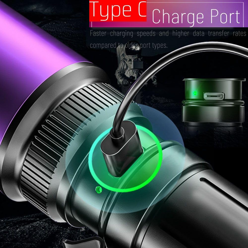 Lbjd Uv Blacklight Flashlights 365Nm Filtered High Intensity Black Light Flashlight With 4-Core Filtered Led For Pet Urine Detection, Car Leaks, Yooperlite Hunting, Counterfeit Money Detection