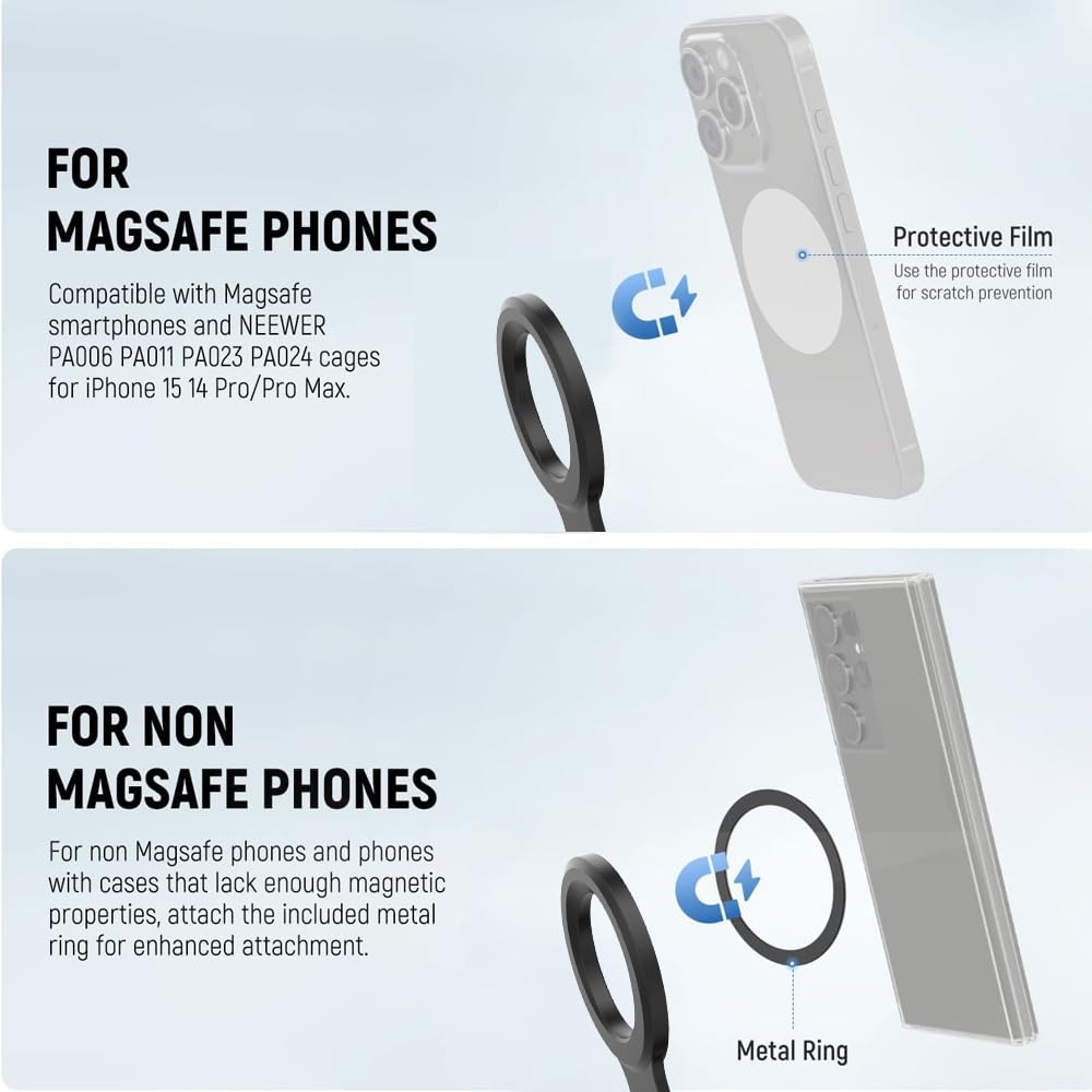 Xamorest Magnetic Pocket Phone Tripod Foldable, Mini Cell Phone Tripod Mount Handle Smartphone Desk Stand Travel All In One