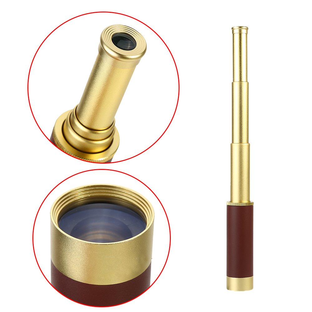 Dilwe Pirate Monocular Telescope, Handheld Collapsible Aluminium Alloy Telescope, 25X30 Portable Optical Monoculartelescope For Outdoor Using