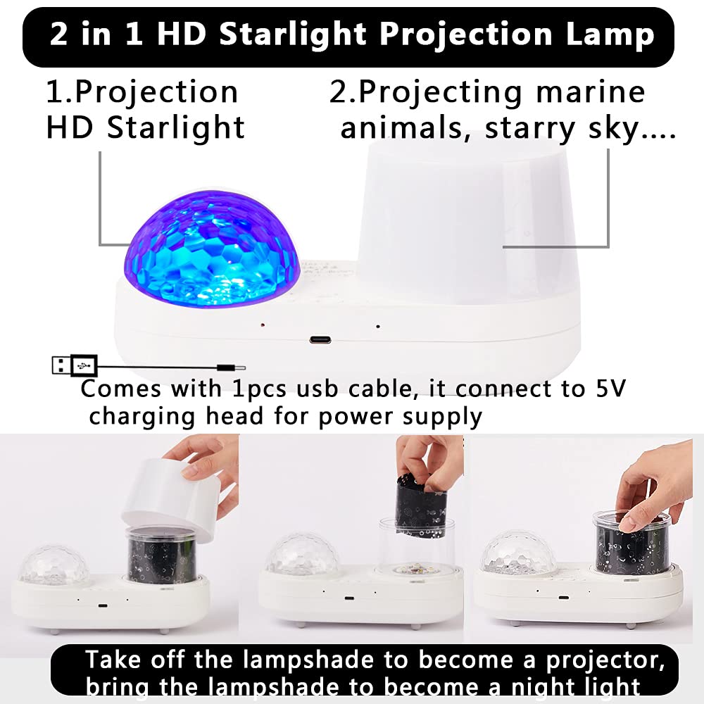 Kelahouse Ocean Star Sky Night Light Projector For Kid, Constellation Galaxy Projector, 360 Degree Rotating Nebula Starry Projection Lamp