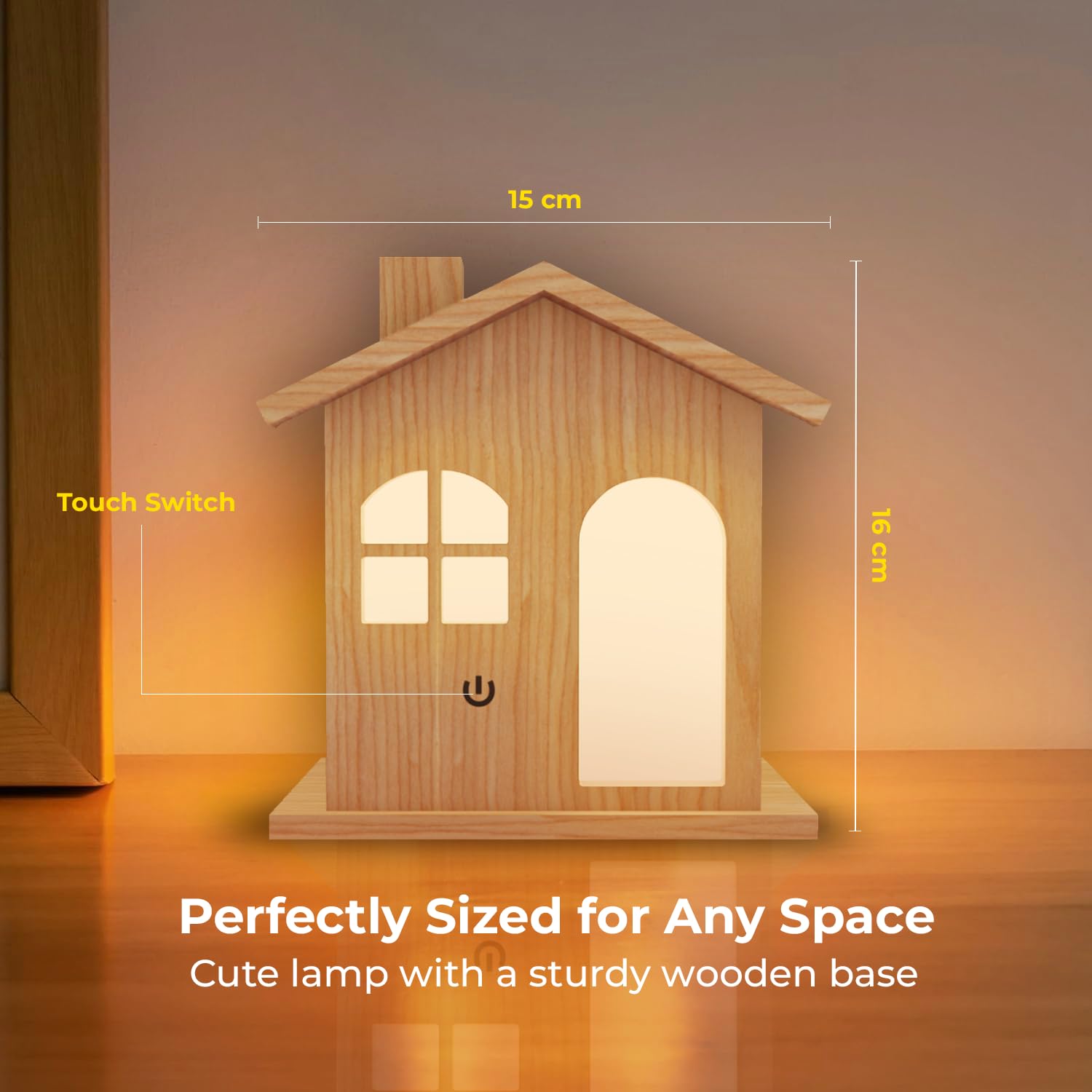 Mama Gaia Eco-Friendly Baby Night Light - Rechargeable & Portable Wooden Lamp, Usb Charging, Cute & Dimmable, Warm Amber Glow, Sleep-Friendly Touch Nursery Light For Kids & Minimalist Baby Room Decor