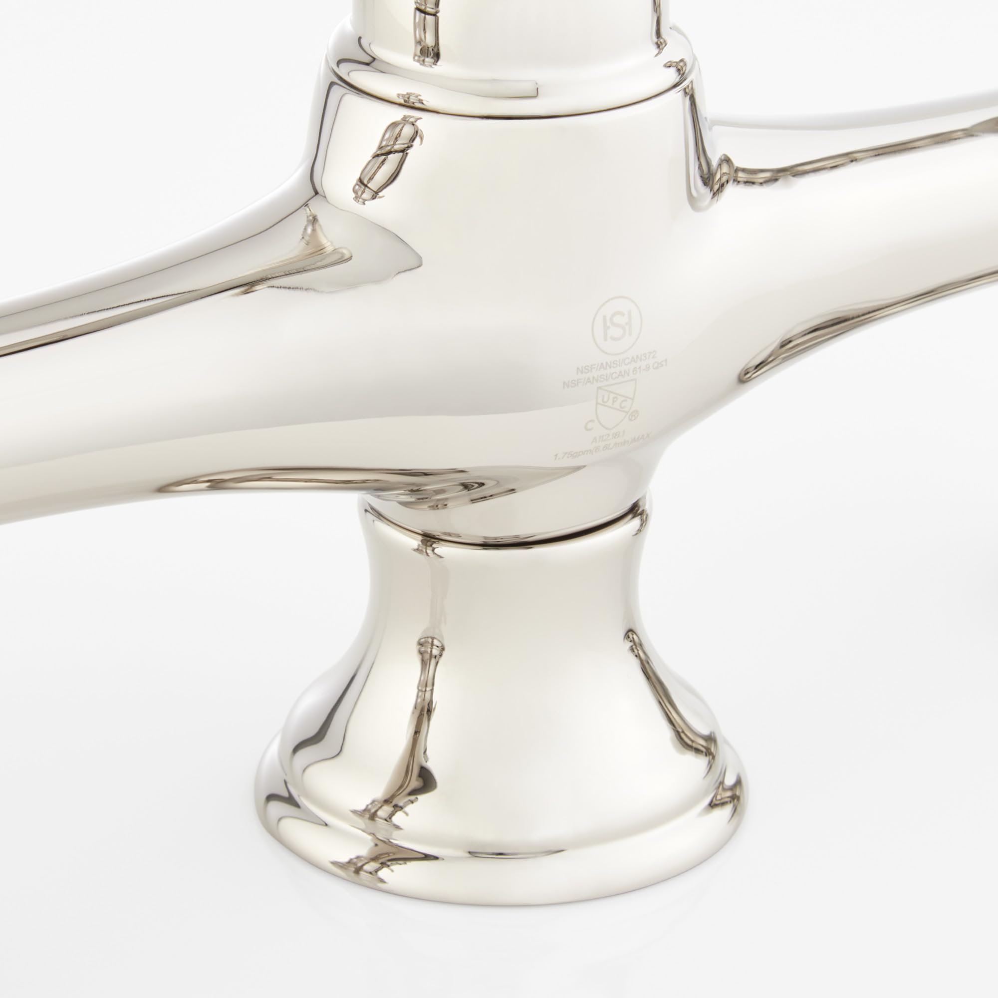 Signature Hardware 954037 Delacour 1.75 Gpm Double Handle Bridge Kitchen Faucet With Side Spray - Polished Nickel