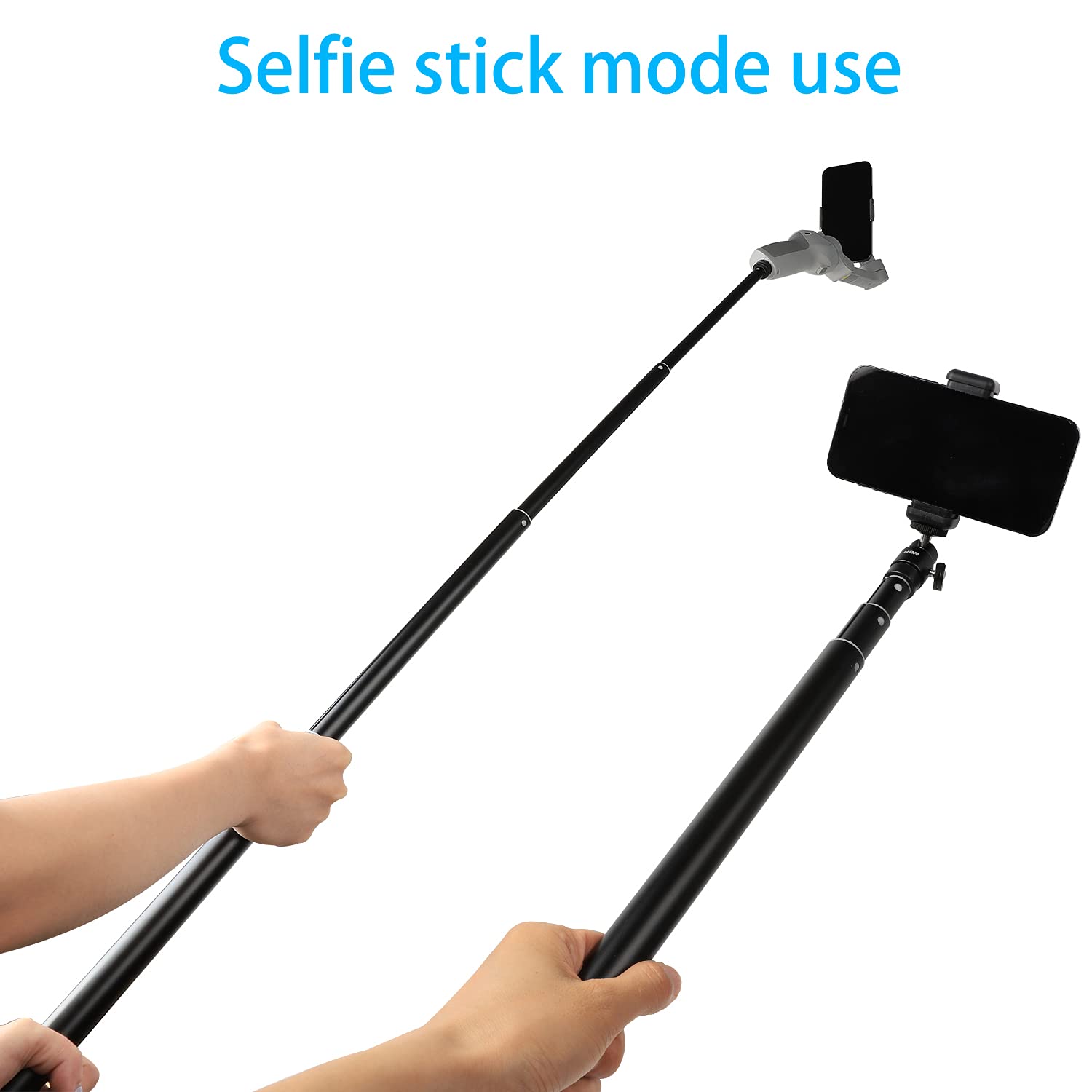 Pellking 2In1 Tripod Extension Rod 59In Adjustable Selfie Stick With Phone Clip For Dji Om4 Se 5/Osmo Mobile 6 3 2/Feiyu Zhiyun And More Hand Held Gimbal Stabilizer Accessories