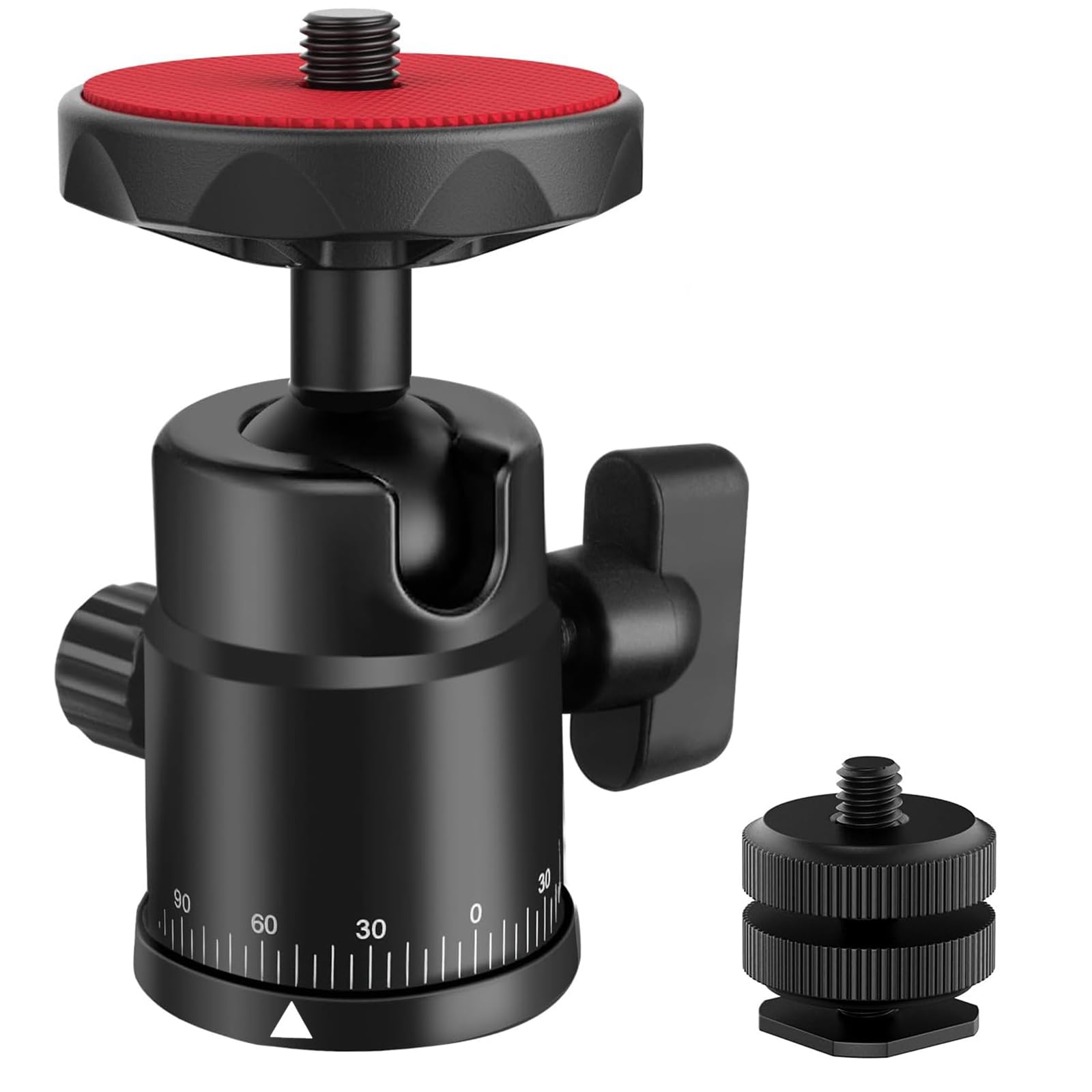 Eszkozta Universal 1/4" Swivel Mini Ball Head Screw Tripod Mount With Hot Shoe Mount, 360° Panoramic Rotating Mount Base Adapter For Dslr Cameras Htc Vive Tripods Monopods Light Stand