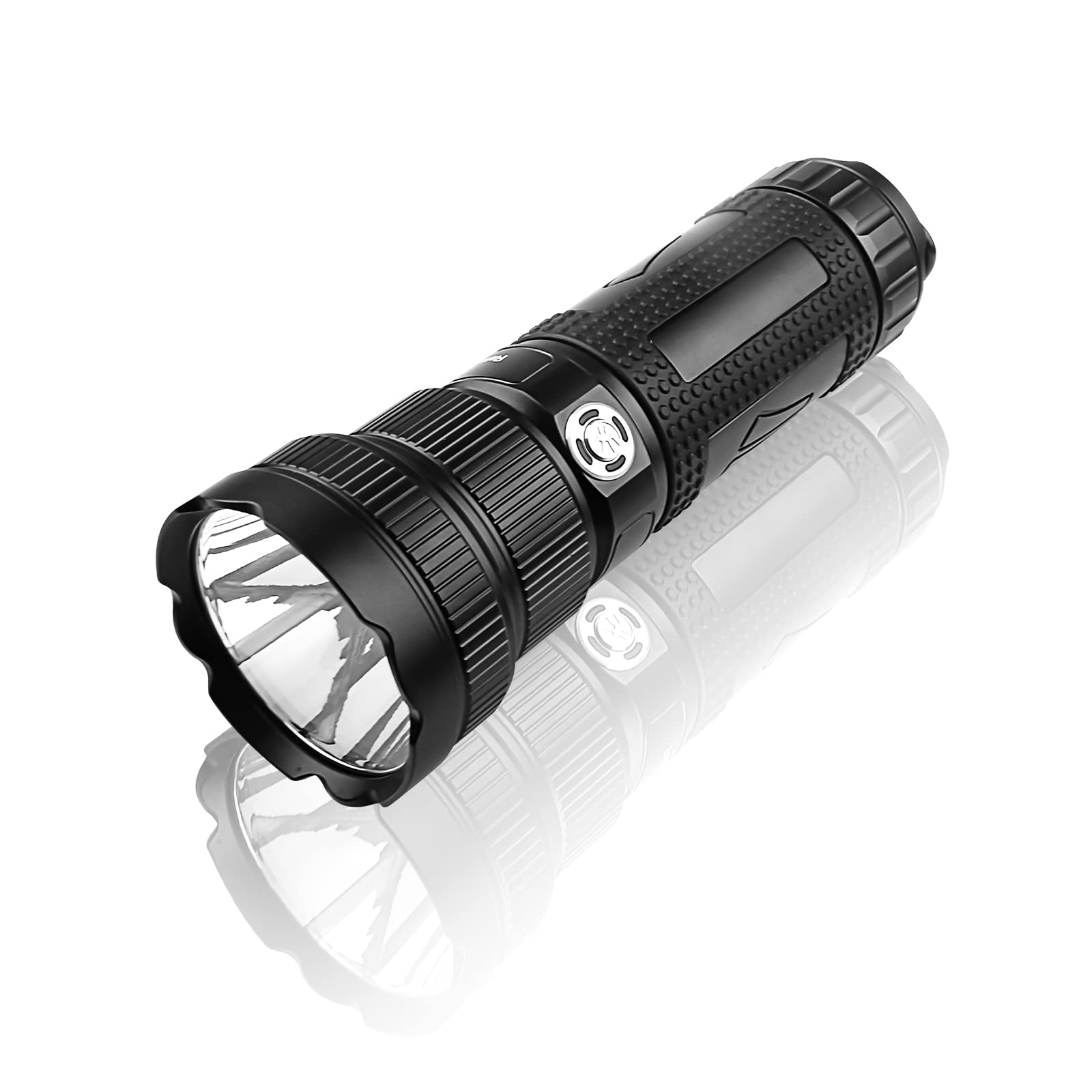 Brinyte Sr8 2100 High Lumens Rechargeable Super Bright Led Searchlight,1050 Yards Beam Distance, Ipx8 Waterproof High Power Flashlight, For Emergencies Camping And Hunting.