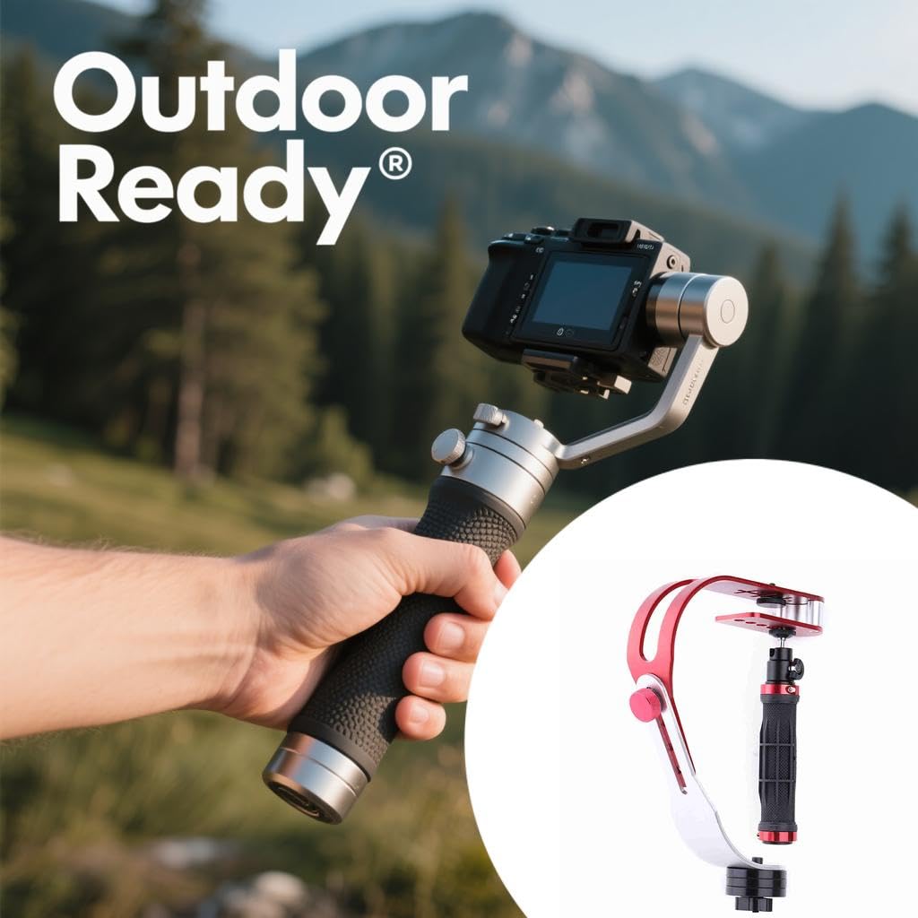 Vyroniapog Professional Steady Video Stabilizer - Lightweight Aluminum Handheld Stabilizer For Dslrs And Camcorders, Ergonomic Grip With Adjustable Balance For Smooth Video Recording