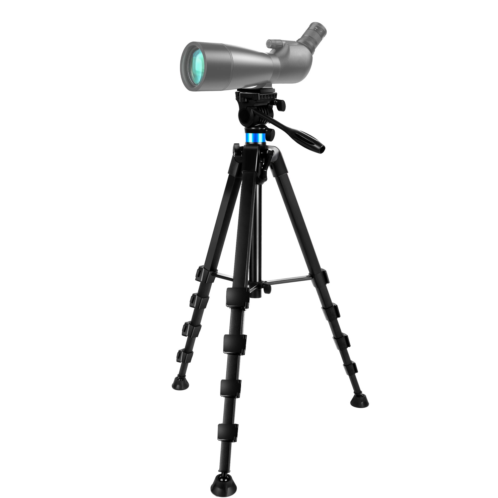 Lcncy 72.4 Inch Spotting Scope And Binoculars Heavy Duty Tripod, Shooting Hunting Rest V Yoke Stand With Binoculars Adapter, Compatible With Monocular/Astronomical Telescope/Dslr Camera/Projector(Load 22Lb)