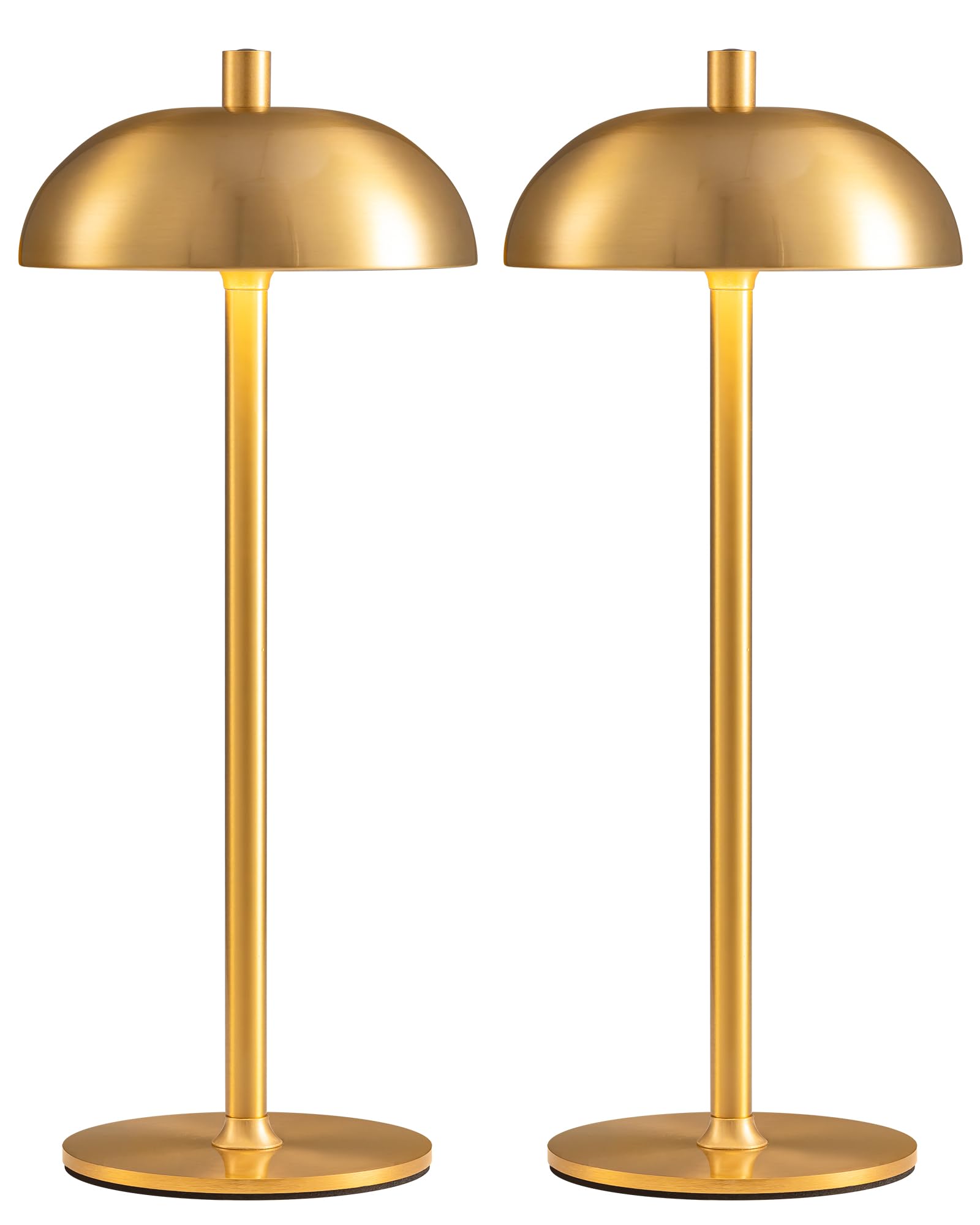 Newsee Cordless Led 12" Small Table Lamps Set Of 2, Modern Portable Desk Lamp, 3 Color Dimming Rechargeable Battery Lights, For Bedroom, Outdoor, Restaurant, Bedside, Baby Night Light, (Gold)