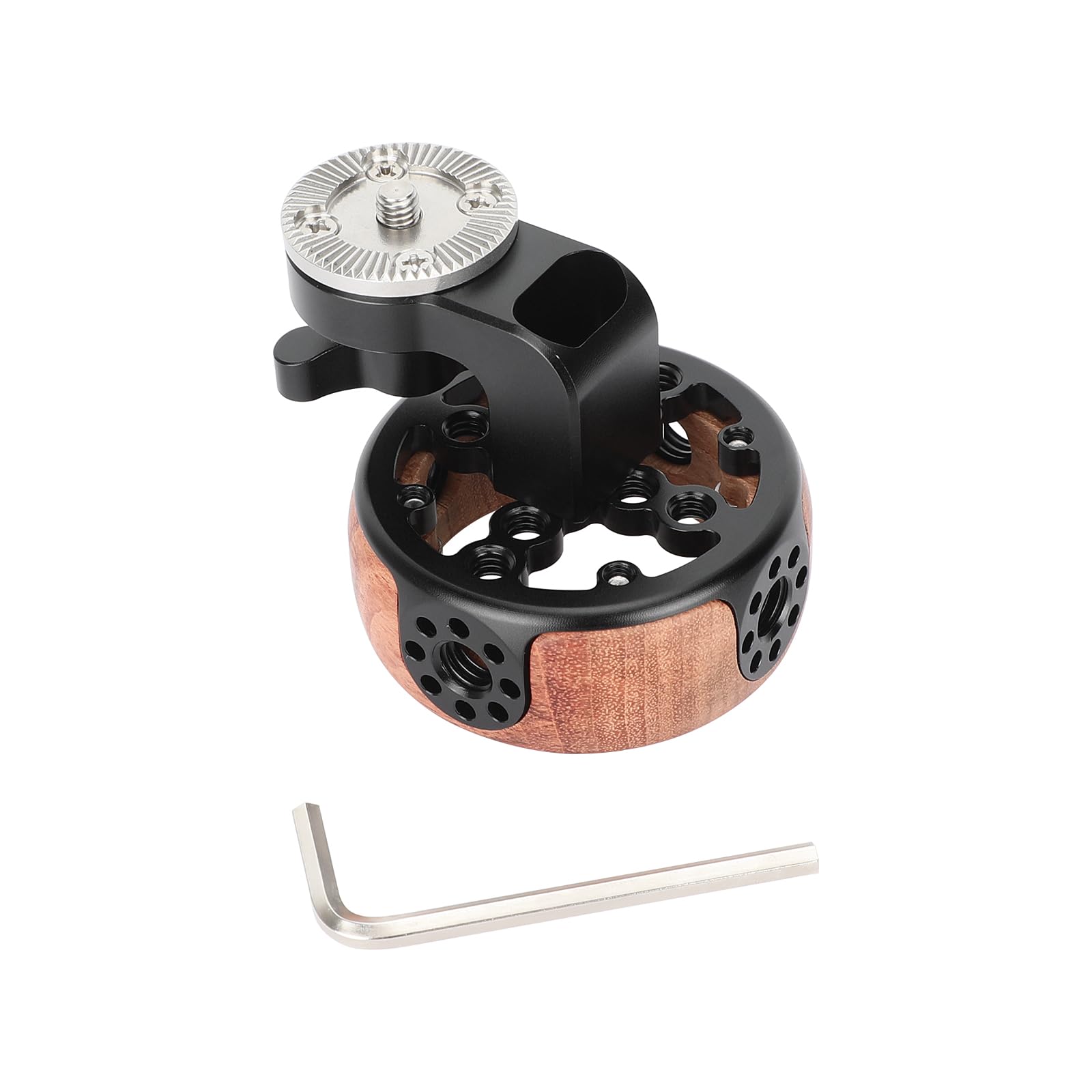 Camvate Wooden Handgrip With M6 Rosette Compatible Extension Adapter - 3524