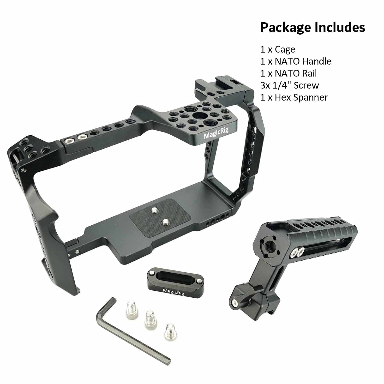 Magicrig Bmpcc 6K Pro / G2 Cage Kit With Nato Top Handle And Rail