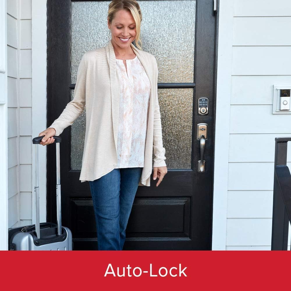 Kwikset 99420-003 Aura Bluetooth Programmable Keypad Door Lock Deadbolt Featuring Smartkey Security, Iron Black