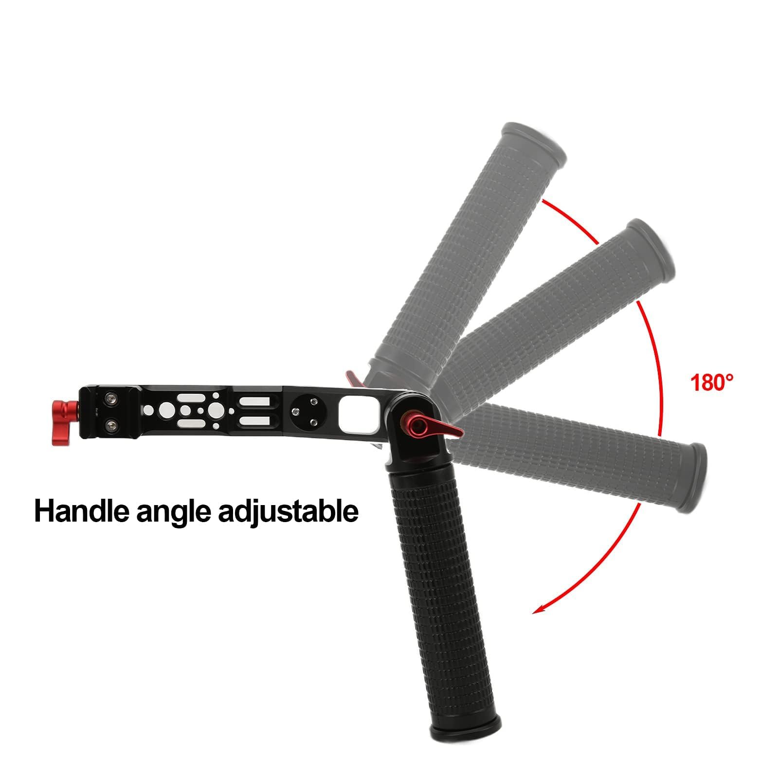 Jeozbm Adaptable Handle Grip, L Stabilizer Handgrip Extension Bracket For Rs2 Rsc2 With 1/4 3/8 Threaded Holes For Microphone, Fill Light, Monitor
