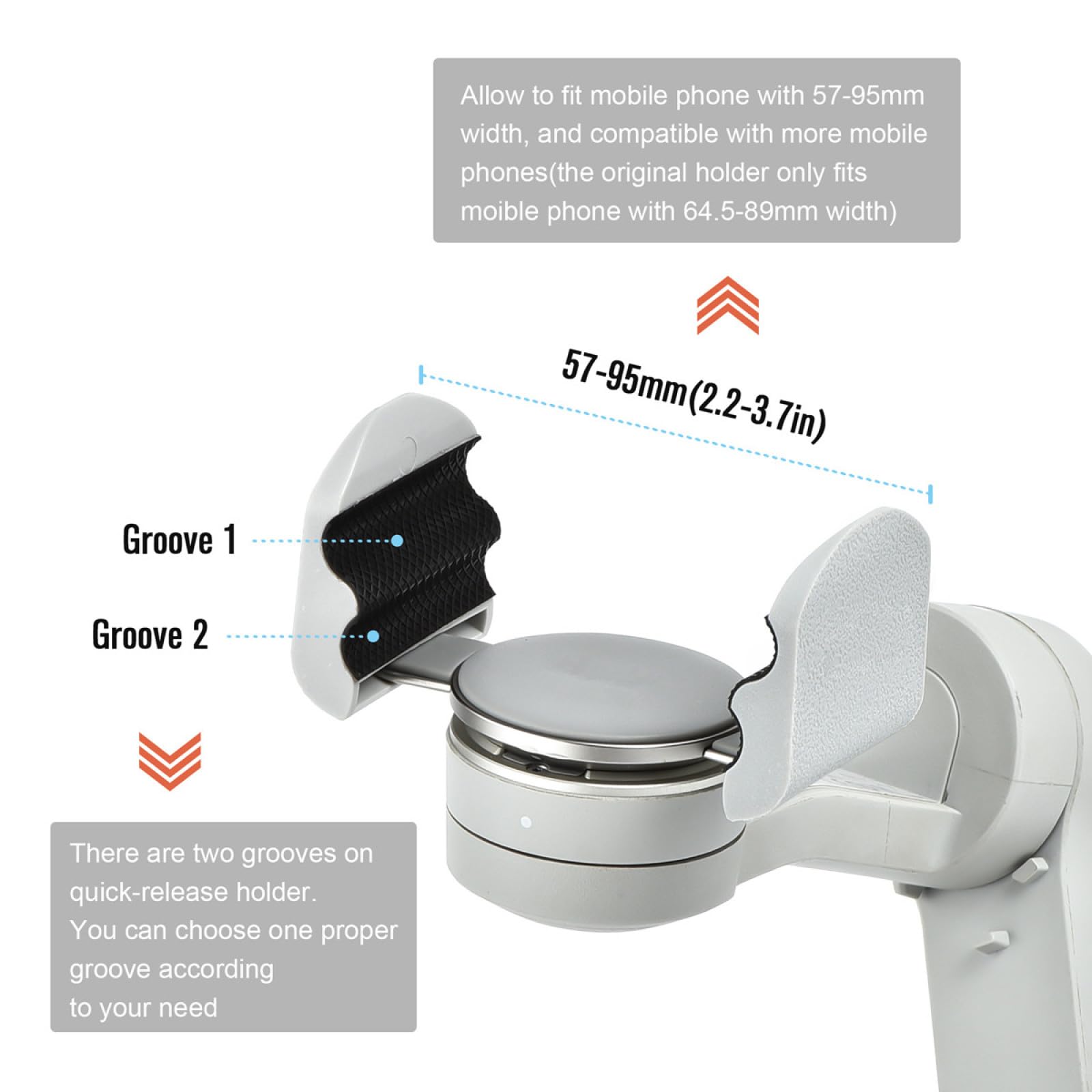 Moudoauer Gray Smartphone Camera Extension Buckle Handheld Stabilizer Magnetic Phone Clamp Clip For Dji Om 5 Spare Part Accessory