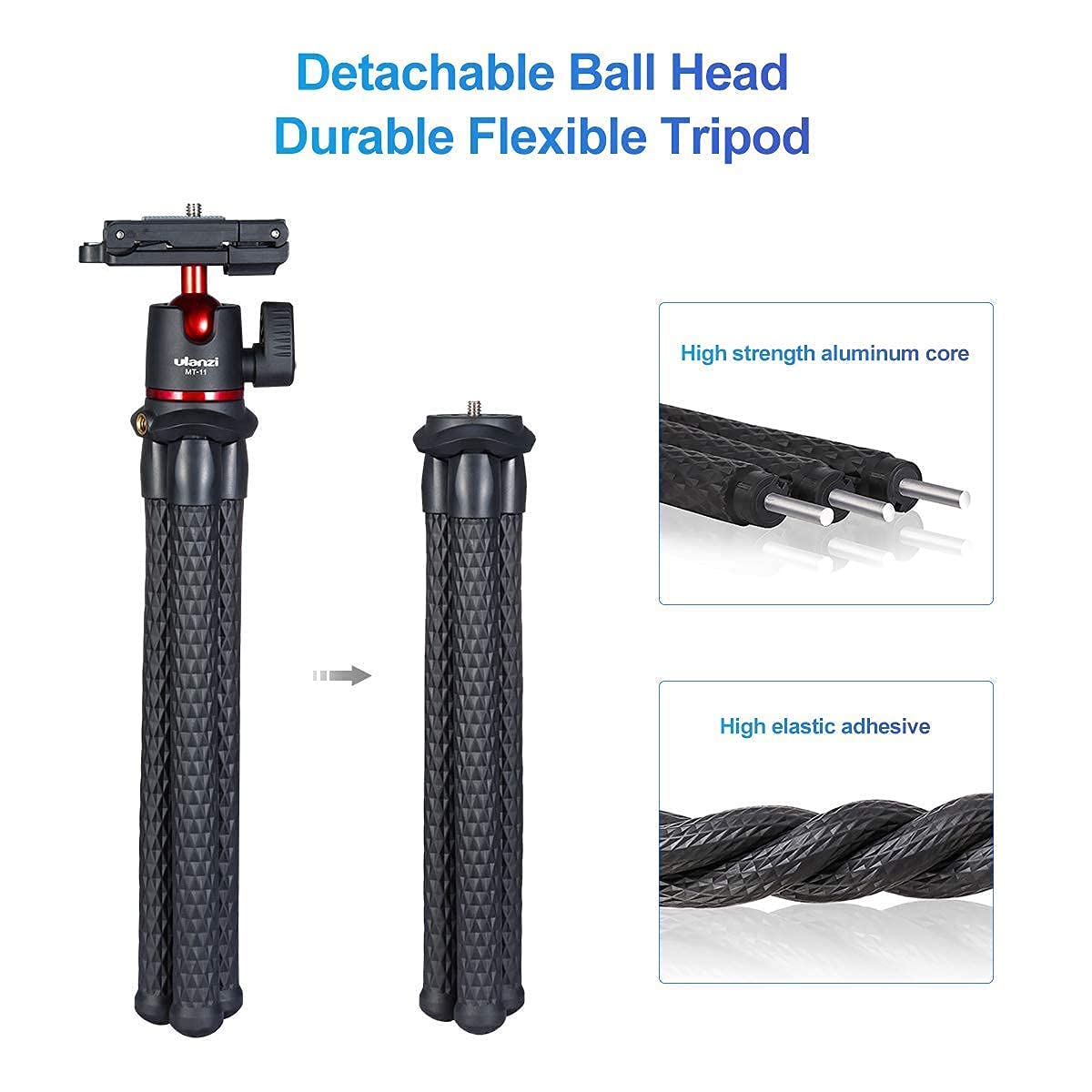 Ulanzi Camera Tripod Flexible + Cute Lite Waterproof Light