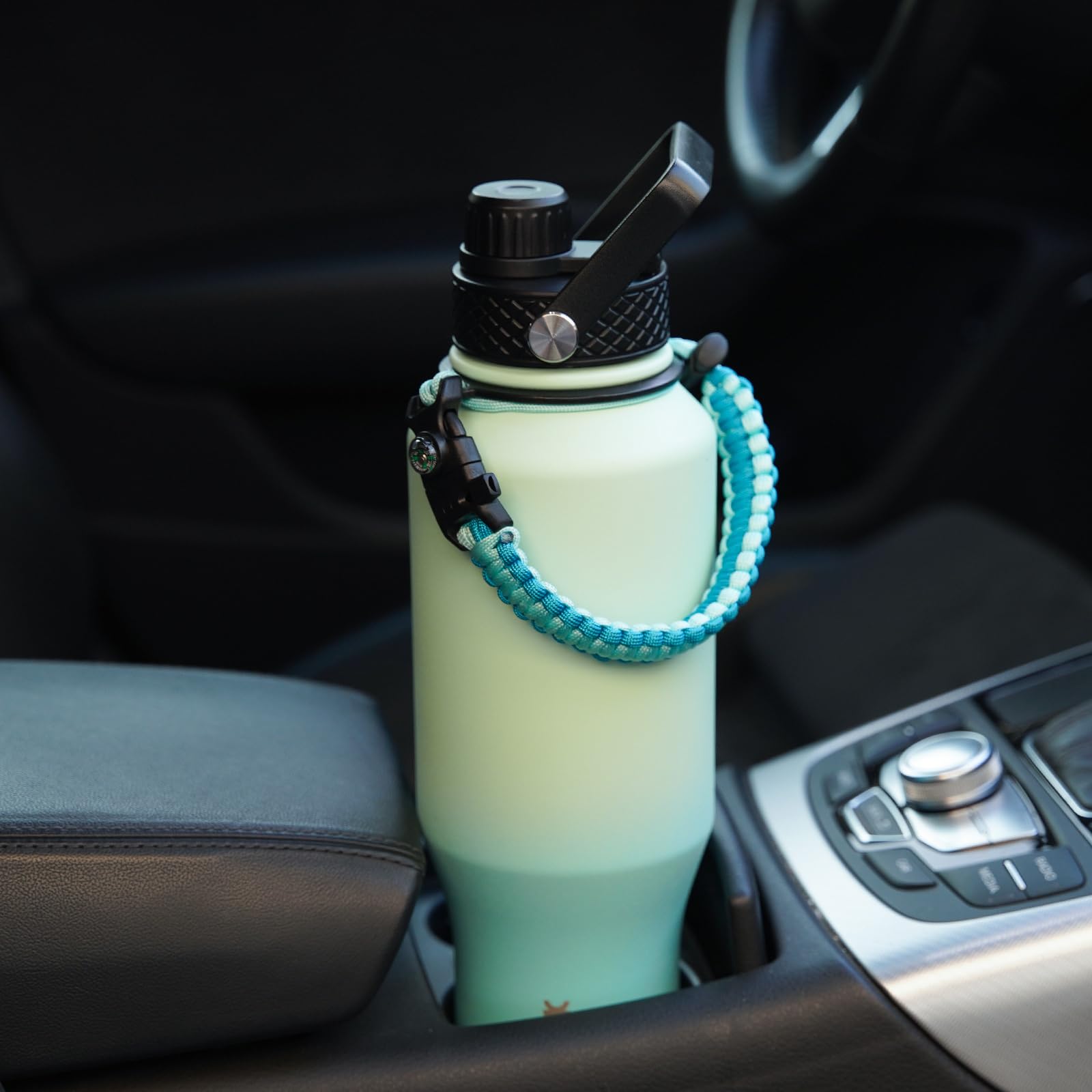 Bjpkpk Insulated Water Bottles With Straw Lid, 40Oz Metal Water Bottle With 2 Lids & Paracord Strap