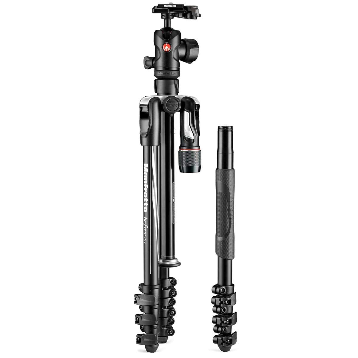 Manfrotto Mkbfrla4B-Bhm Be Advanced 2N1 Travel Tripod With Monopod, Lever Lock, Tripod Bag, Plate And Ball Head Included For Canon, Nikon, Sony, Dslr, Csc, Mirrorless, Up To 9Kg, Aluminium