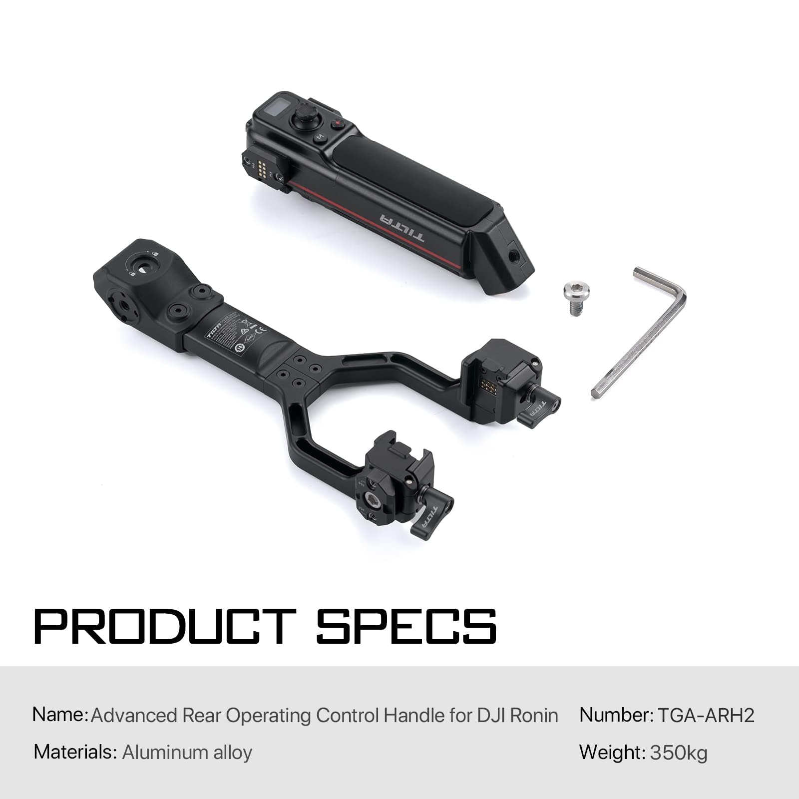 Tiltaing Tilta Advanced Rear Operating Control Handle Compatible With Dji Ronin, Wireless Focus Compatible With Nucleus Nano, Nucleus M, And Dji Wireless Focus Motor, Gimbal Powered, Low Mode  Tga-Arh2