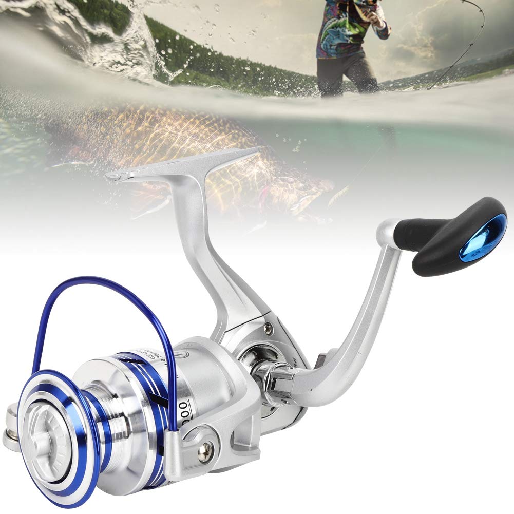 Keenso Foldable Fishing Reel, Portable Lure Reel Sea Rod Fish Line Wheel Rock Raft Fishing Tackle All Metal Spool(Al7000) Fishing Reels And Fishing Maintenance Tools