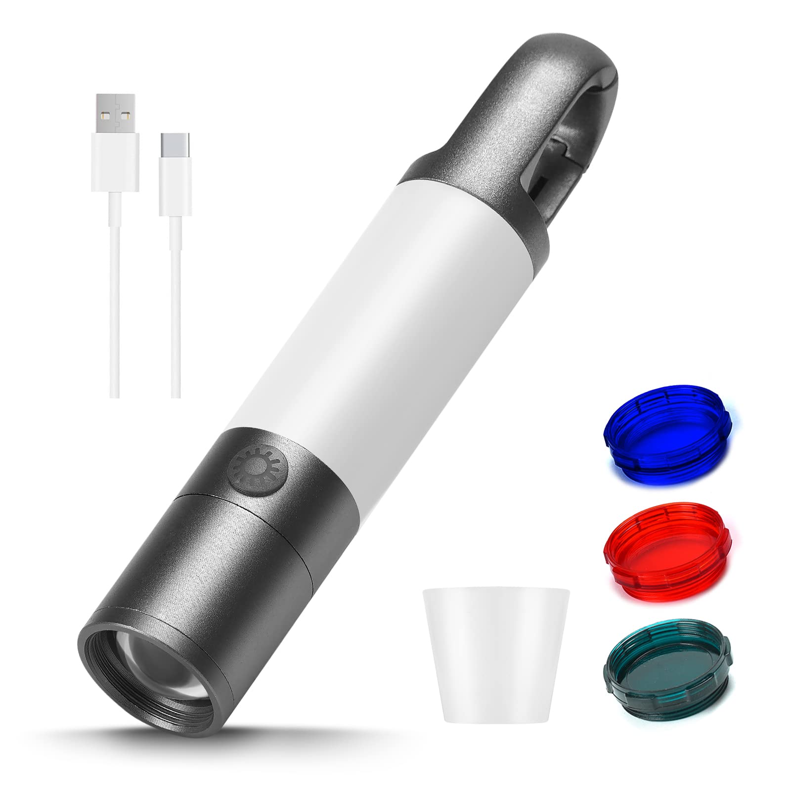 Towserlumo Led Flashlight, 1000 High Lumens Flashlights With Usb Rechargeable Battery, 8 Modes Zoomable Flash Light With Sidelight And Magnetic, Waterproof Portable Flashlight Camping Accessories