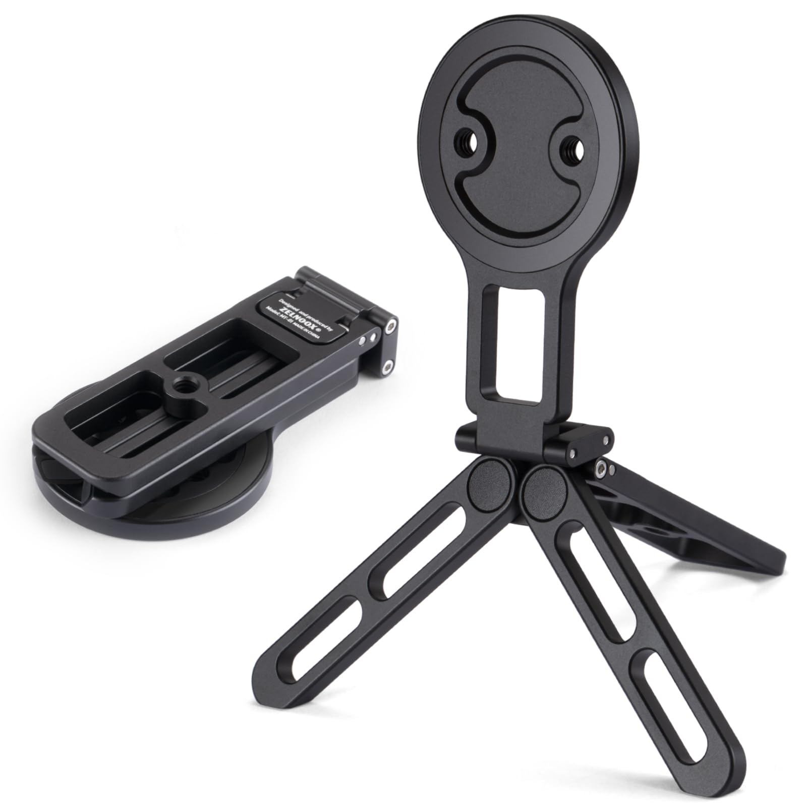 Zelnoox For Magsafe Pocket Tripod Stand – Universal Phone Tripod For Iphone 16/15/14/13/12 Series Adjustable Angle, 20 N52 Strong Magnets, Full Metal Build, Foldable & Mag Case Compatible
