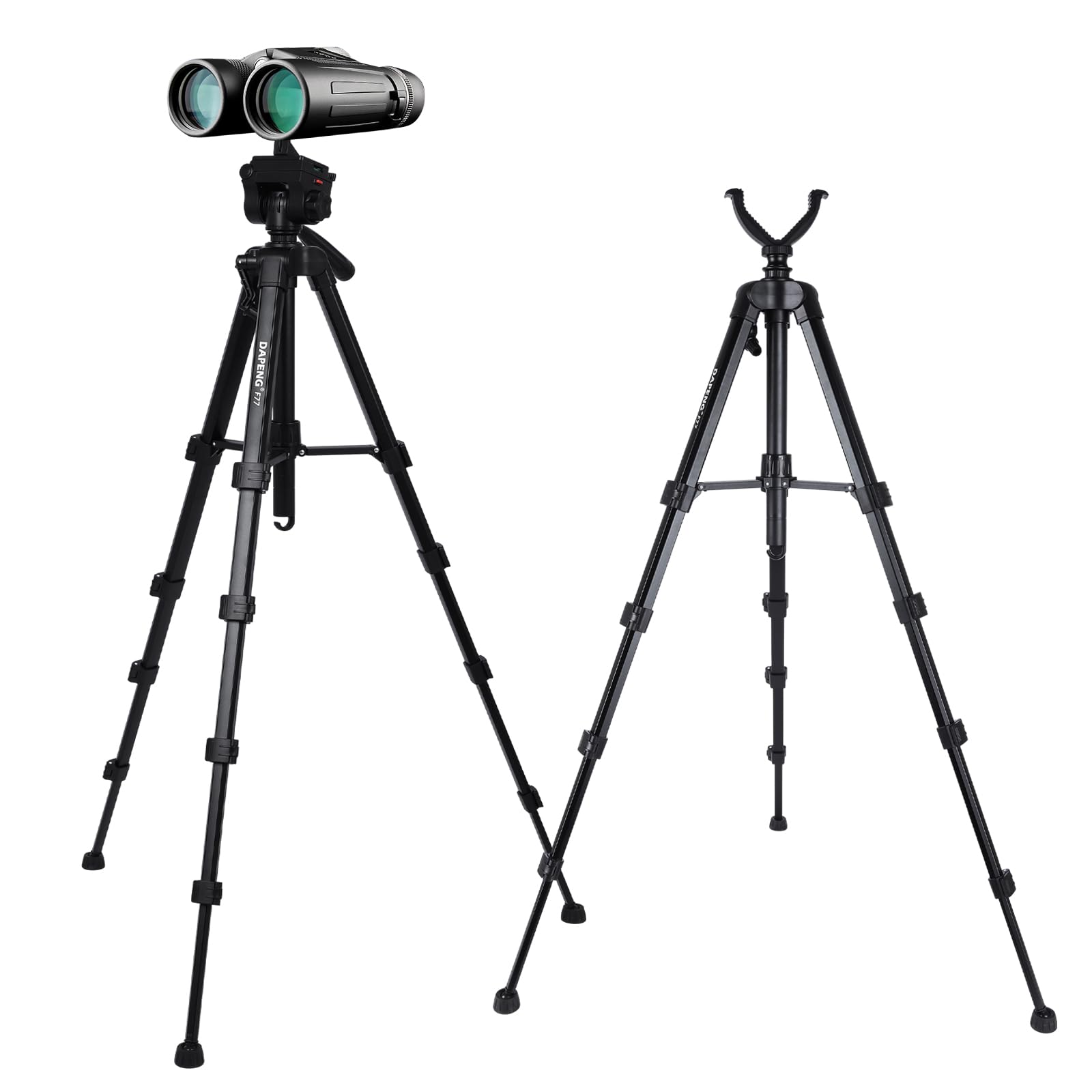 Dapeng 70" Binocular Tripod With Adapter,Shooting Tripod Hunting Rest V Yoke Stand,Compatible With Spotting Scope/Monocular/Astronomical Telescope/Dslr Camera/Phone/Projector