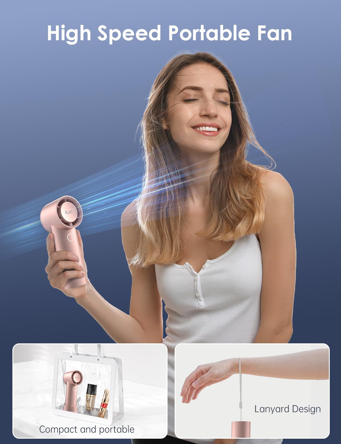 Portable Handheld Turbo Fan: 15000Rpm Highspeed Personal Mini Fan With 14Hrs 6000Mah Rechargeable