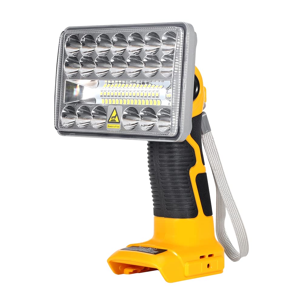 Hipoke 18W Light For Dewalt 20V Max Lithium-Ion Batteries, 2000Lm Flashlight Spotlight With Usb Port, Led Work Light 110 Degree Pivoting Head Zinc Alloy…
