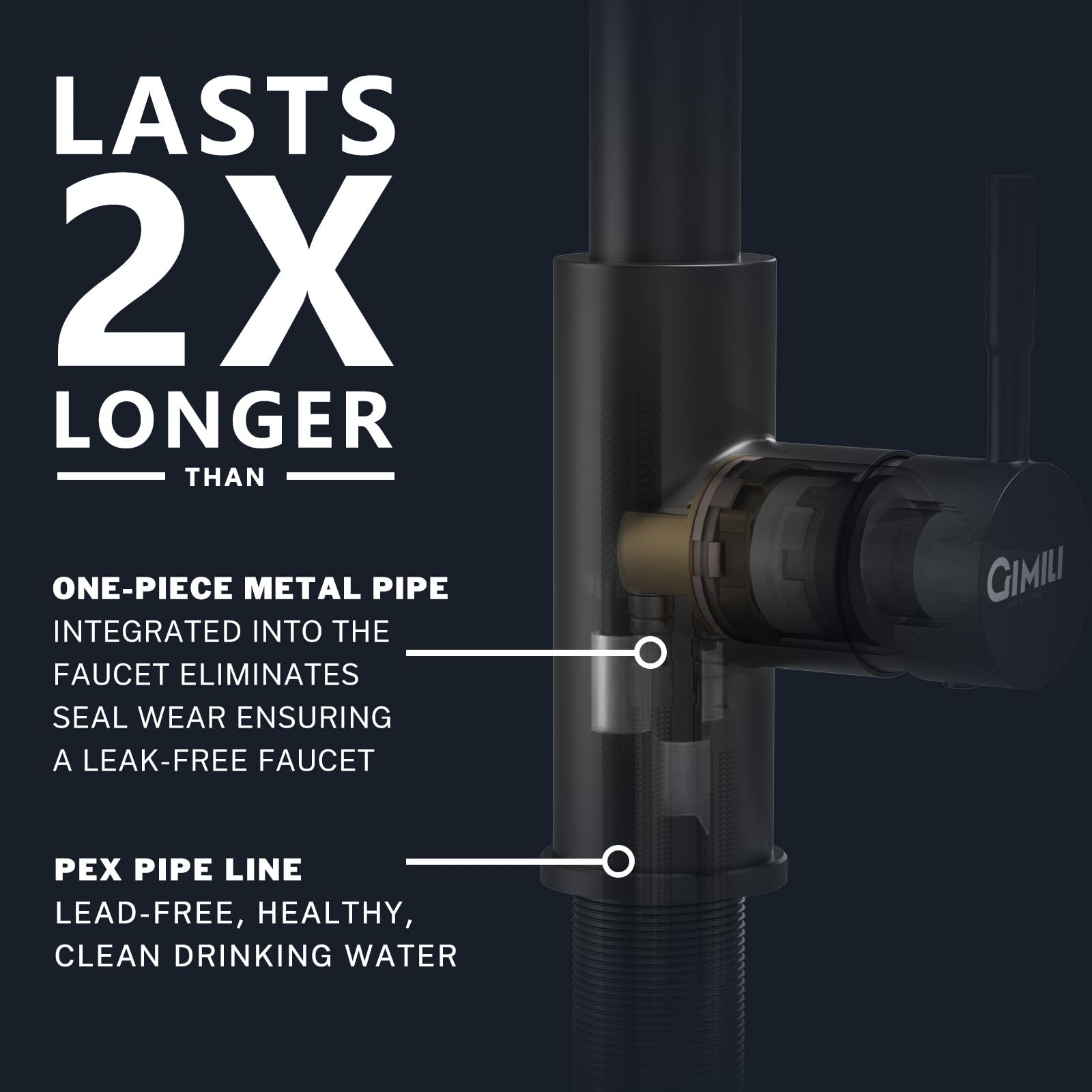 Gimili Black Kitchen Faucet With Pull Down Sprayer Single Hole Spring Kitchen Sink Faucet, Suitable For Farmhouses, Rv, Laundry Room, Outdoor, And Campers. Llave Para Fregadero De Cocina