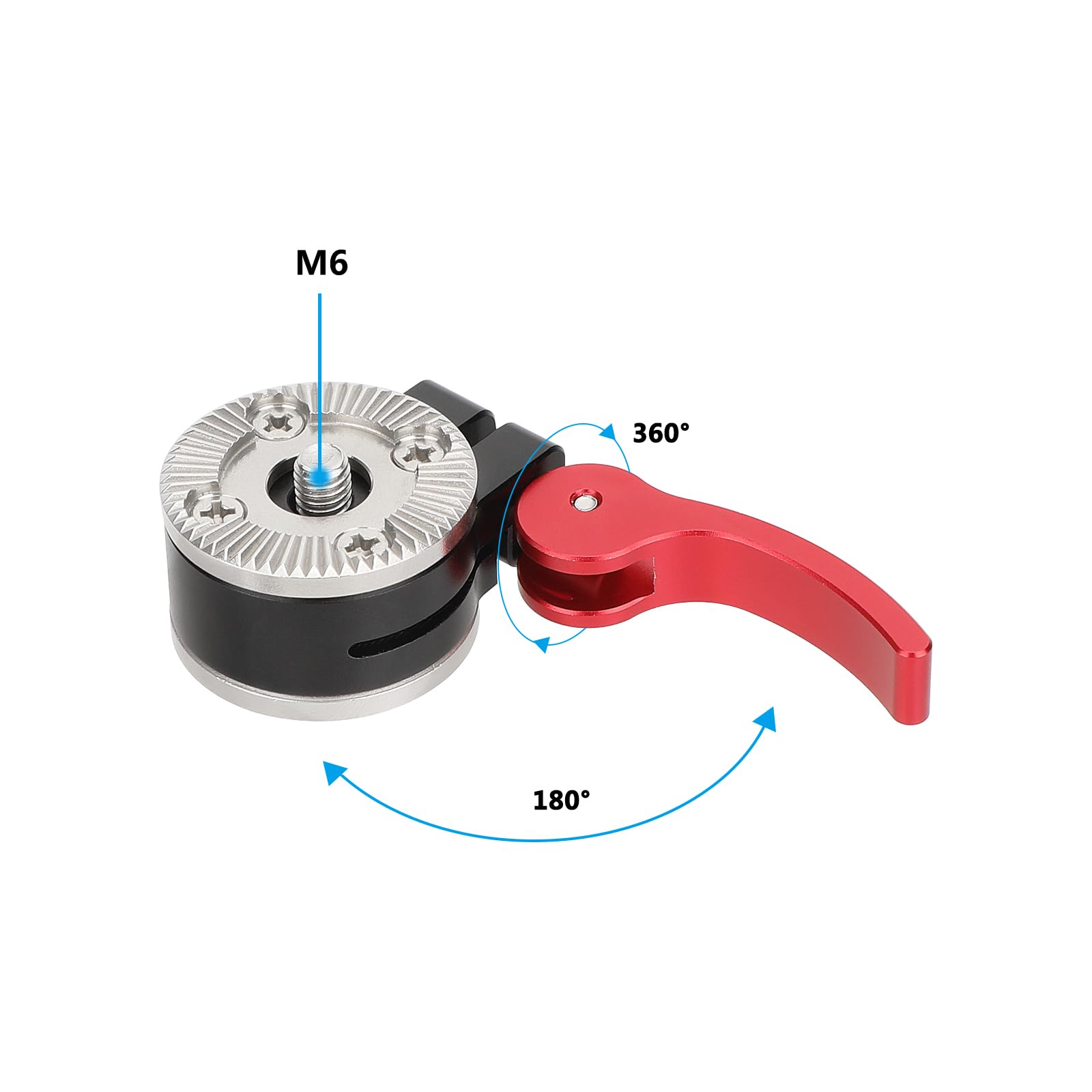 Camvate Quick Adjust Rosette Adapter With M6 Female And Male Mounts (Red Lever) - 3472