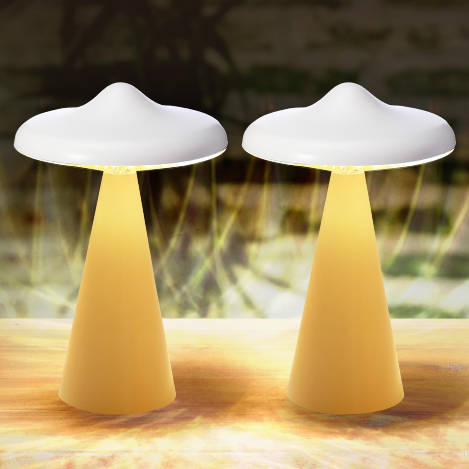 Vihose 2 Set Small Mushroom Lamp Touch Mushroom Table Lamp 3 Speed Dimming Warm Cold Night Light Small Desk Nightstand Decor For Bedroom Table Nursery Bed Birthday