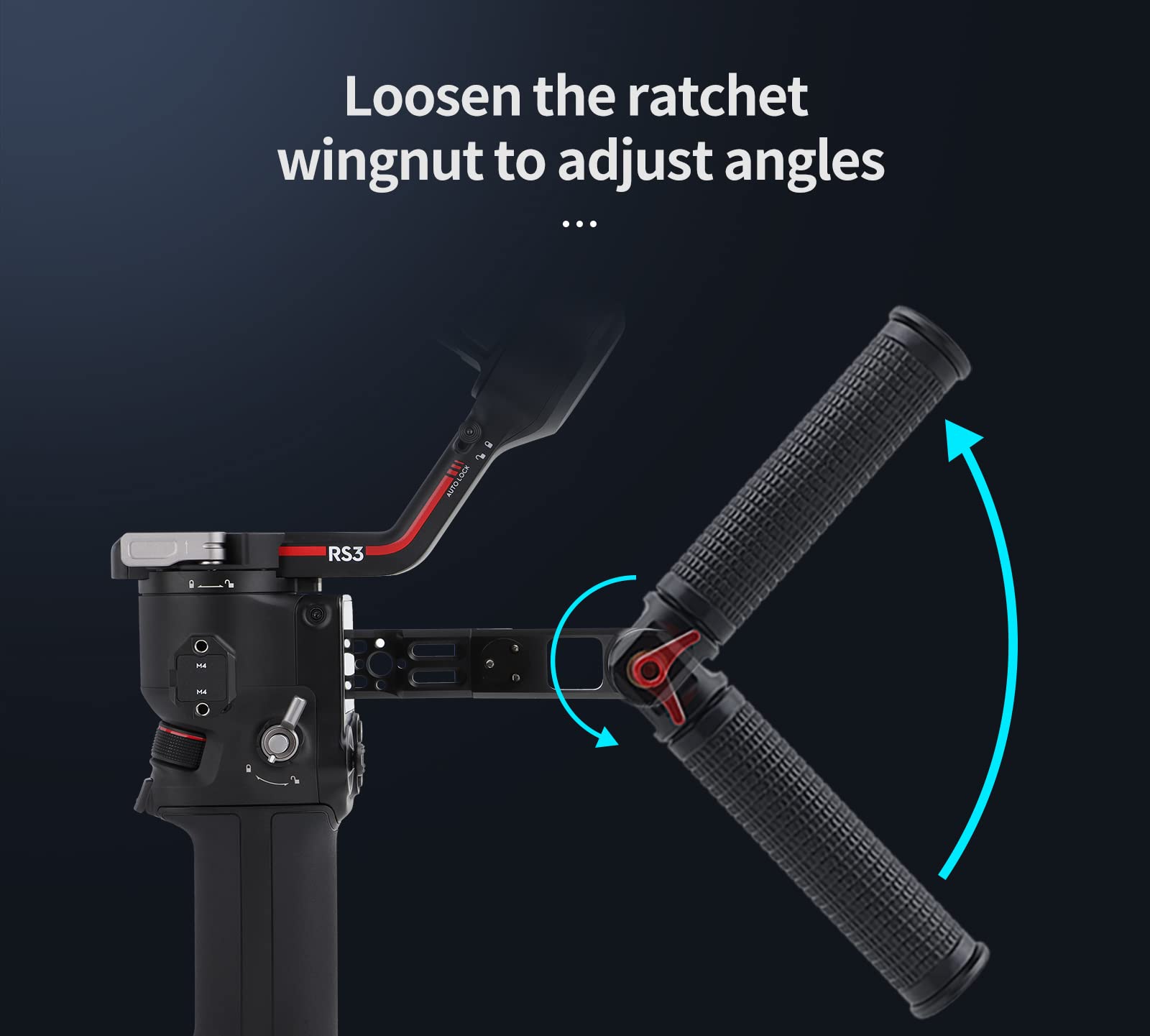 Zlit Adjustable Control Handle Sling Handgrip For Dji Rs 3 / Rsc 3 Pro/Rs 2 / Rsc 2 Gimbal Handheld Stabilizer (Black)