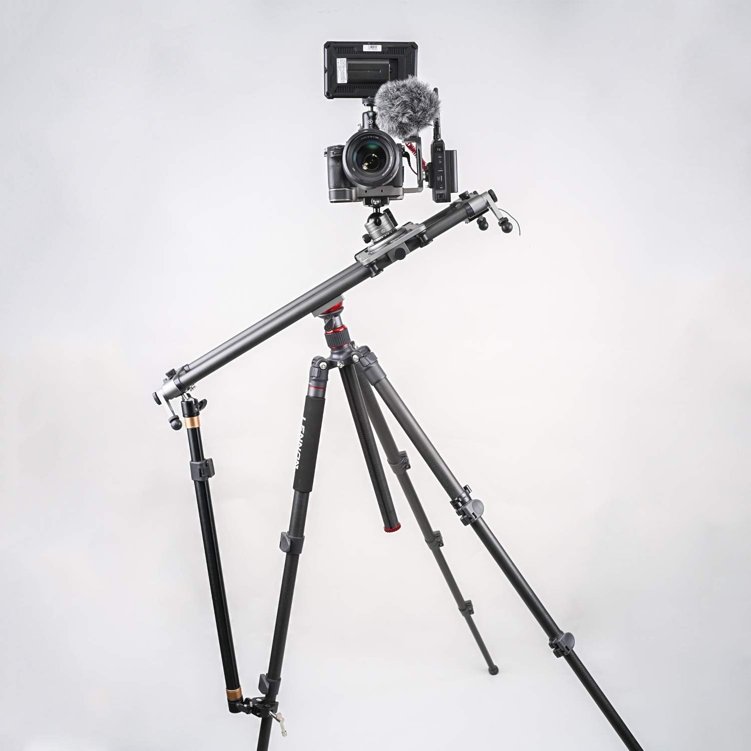Akuge Tripod Stability Arms For Slider Camera Dolly Track Rail Increasing Stability Lightweight Adjustable Length (2 Arm In) - Akuge